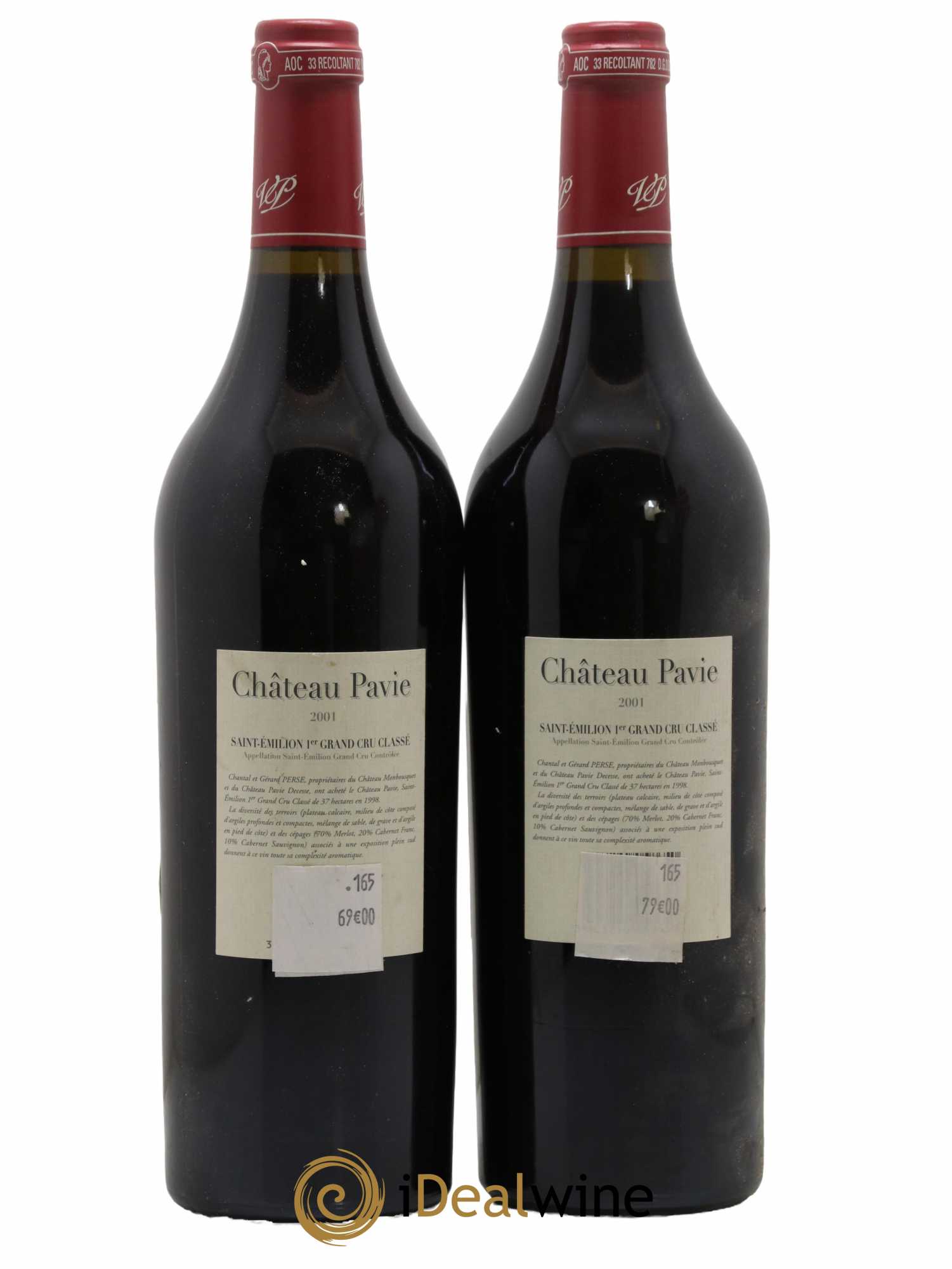 Château Pavie 1er Grand Cru Classé A 2001 - Lot de 2 bouteilles - 1