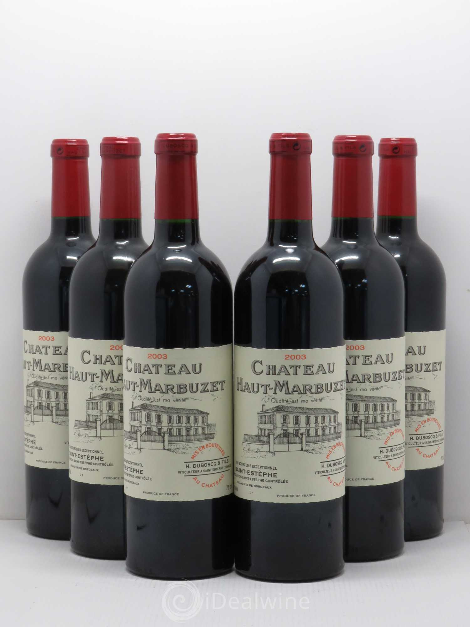 Château Haut Marbuzet 2003 - Lot de 6 bouteilles - 0