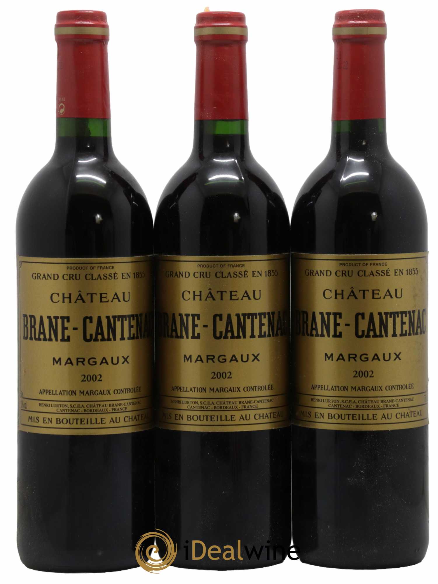 Château Brane Cantenac 2ème Grand Cru Classé 2002 - Lot de 3 bouteilles - 0