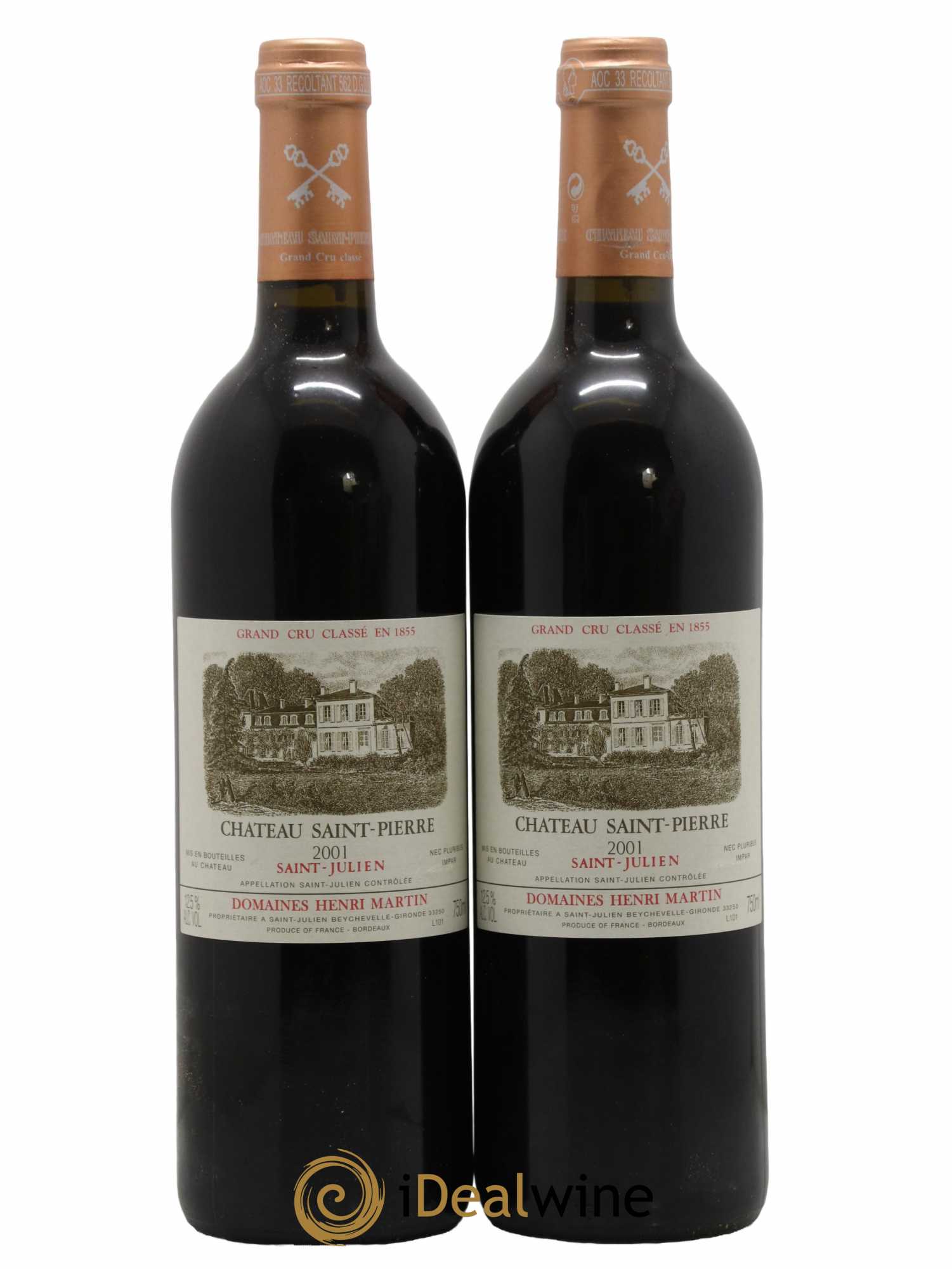 Château Saint-Pierre 4ème Grand Cru Classé 2001 - Lot de 2 bouteilles - 0