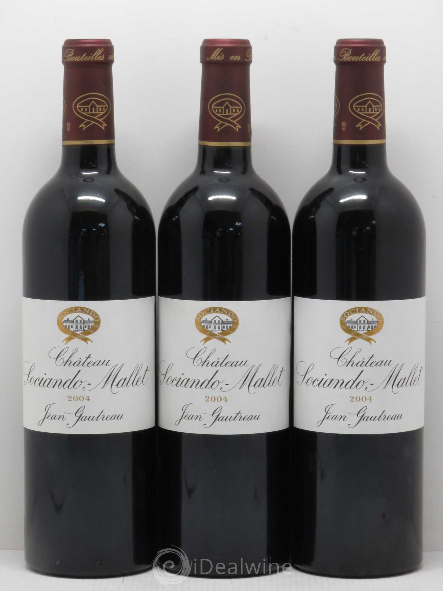 Château Sociando Mallet 2004 - Lot de 3 bouteilles - 0