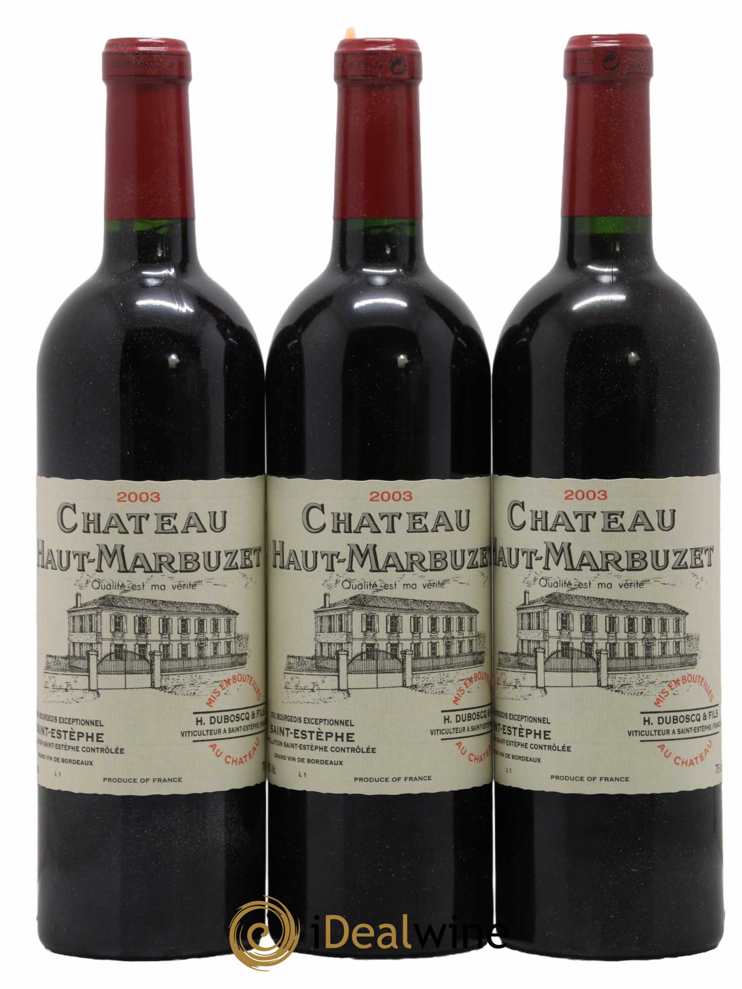Château Haut Marbuzet 2003 - Lot de 3 bouteilles - 0