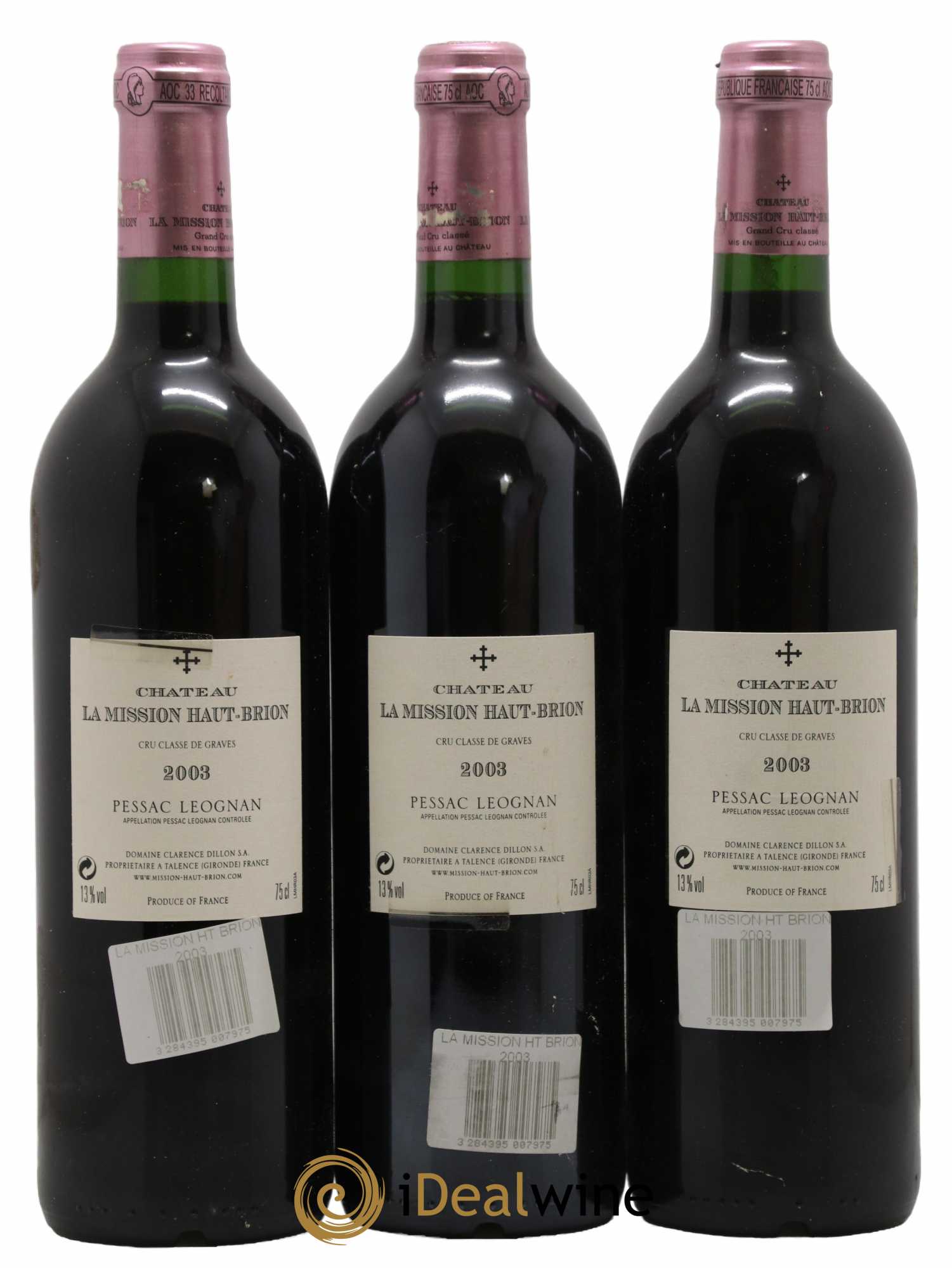Château la Mission Haut-Brion Cru Classé de Graves 2003 - Lot de 3 bouteilles - 1