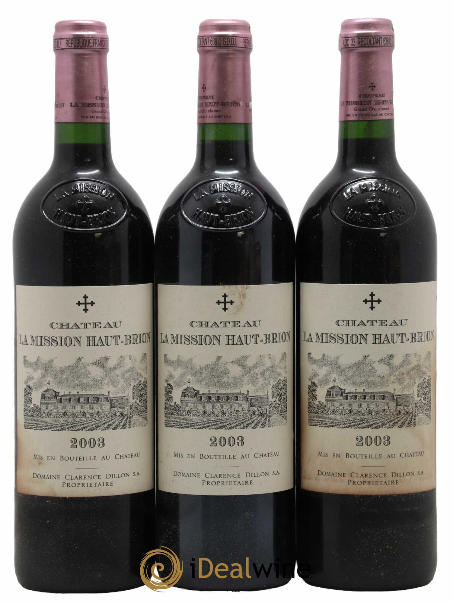 Château la Mission Haut-Brion Cru Classé de Graves 2003 - Lot de 3 bouteilles - 0
