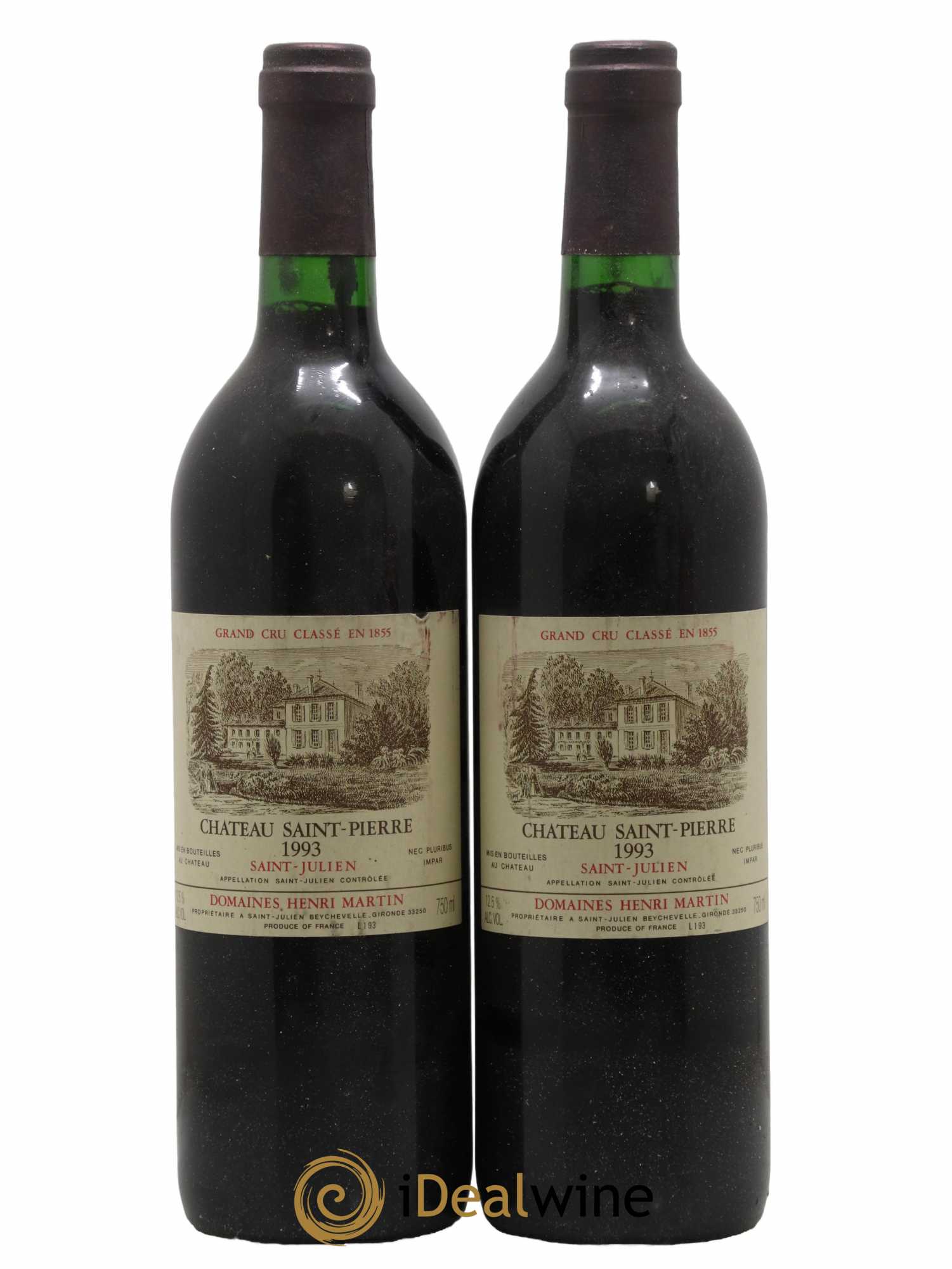 Château Saint-Pierre 4ème Grand Cru Classé 1993 - Lot de 2 bouteilles - 0