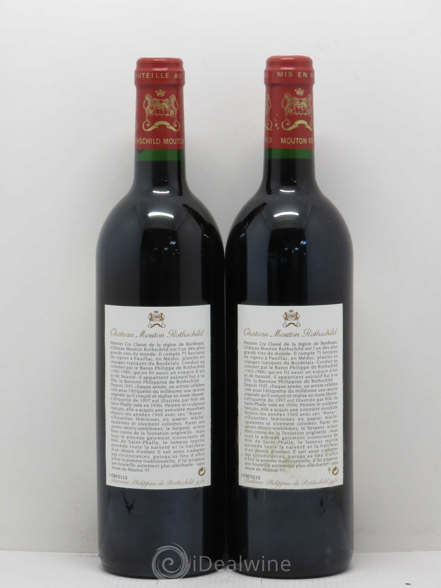 Château Mouton Rothschild 1er Grand Cru Classé 1997 - Lot de 2 bouteilles - 1