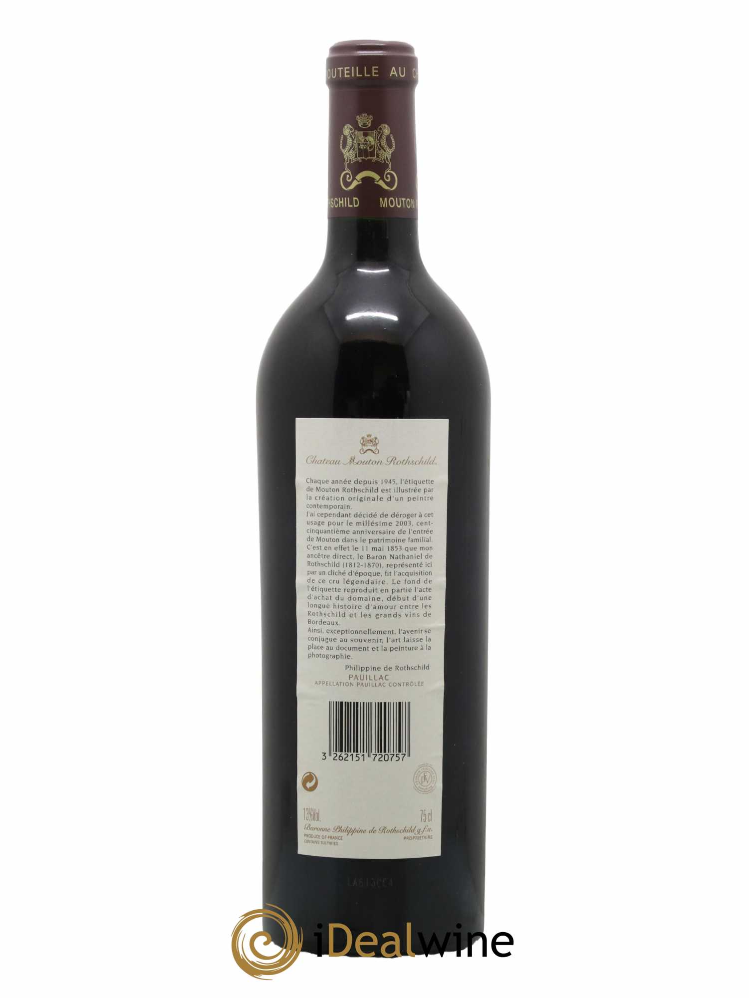 Château Mouton Rothschild 1er Grand Cru Classé 2003 - Lot de 1 bouteille - 2