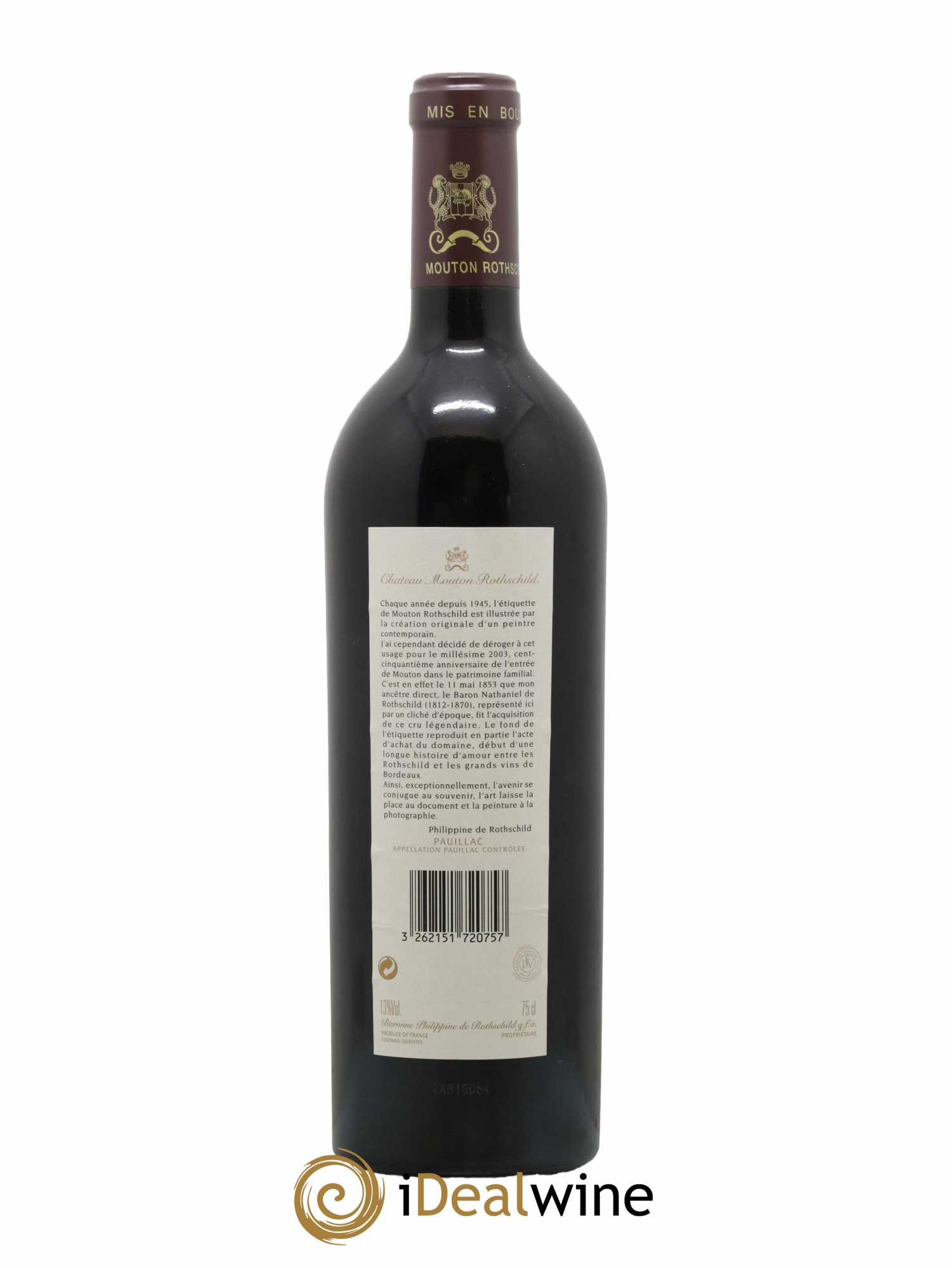 Château Mouton Rothschild 1er Grand Cru Classé 2003 - Lot de 1 bouteille - 2