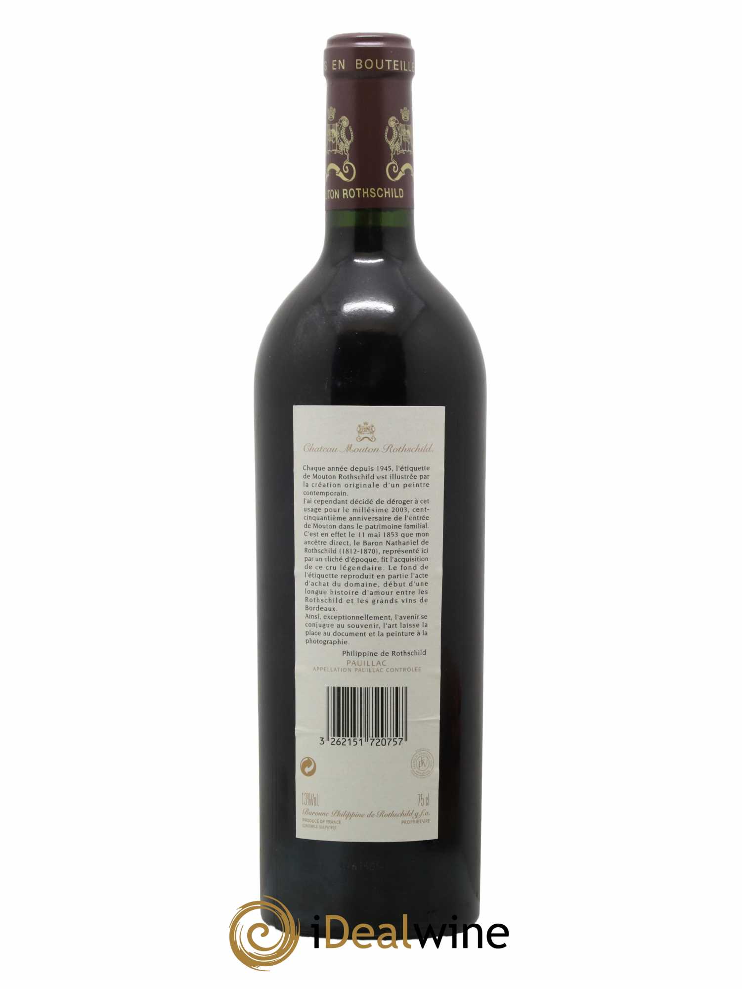 Château Mouton Rothschild 1er Grand Cru Classé 2003 - Lot de 1 bouteille - 2