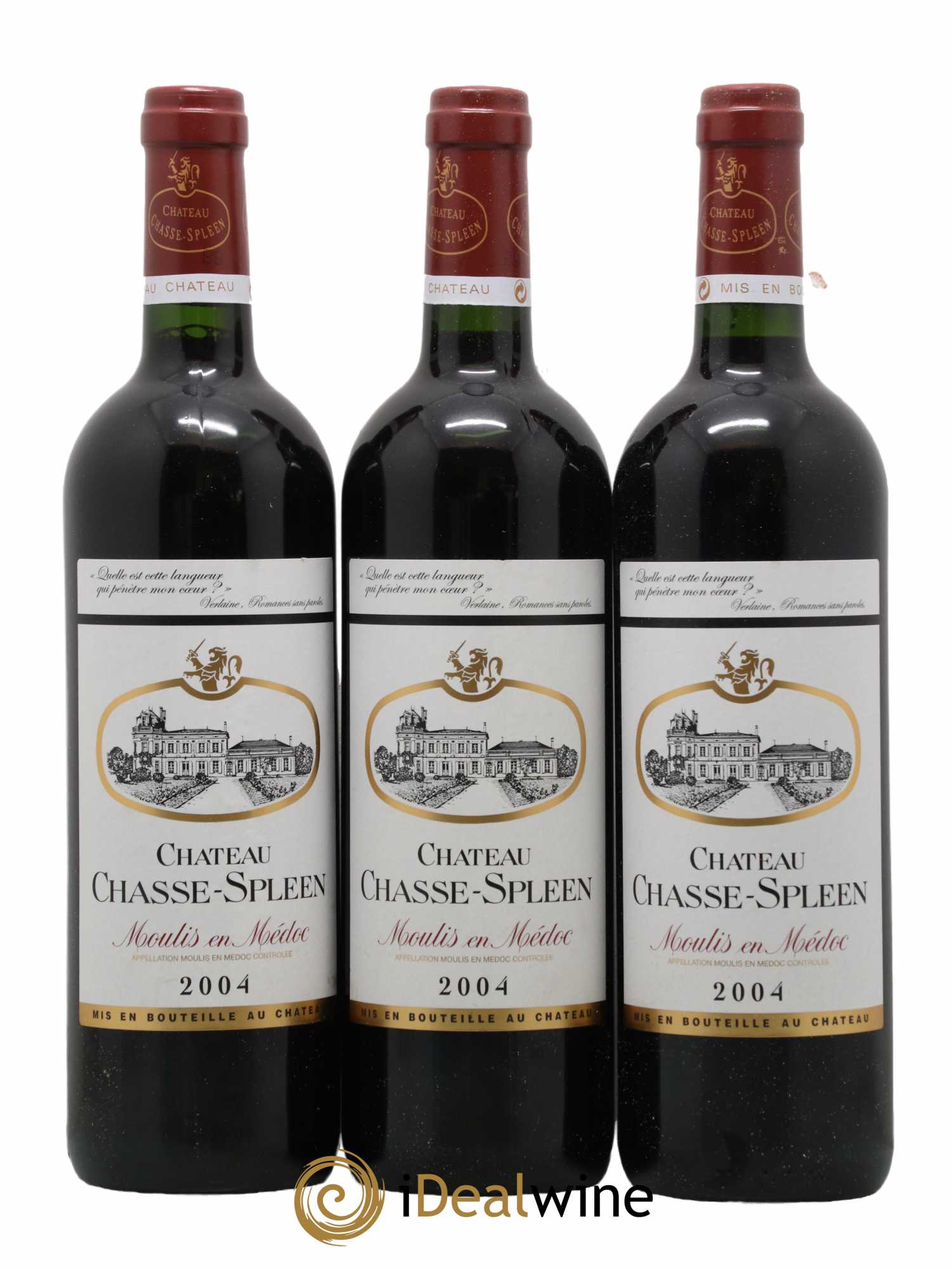 Château Chasse Spleen 2004 - Lot de 3 bouteilles - 0