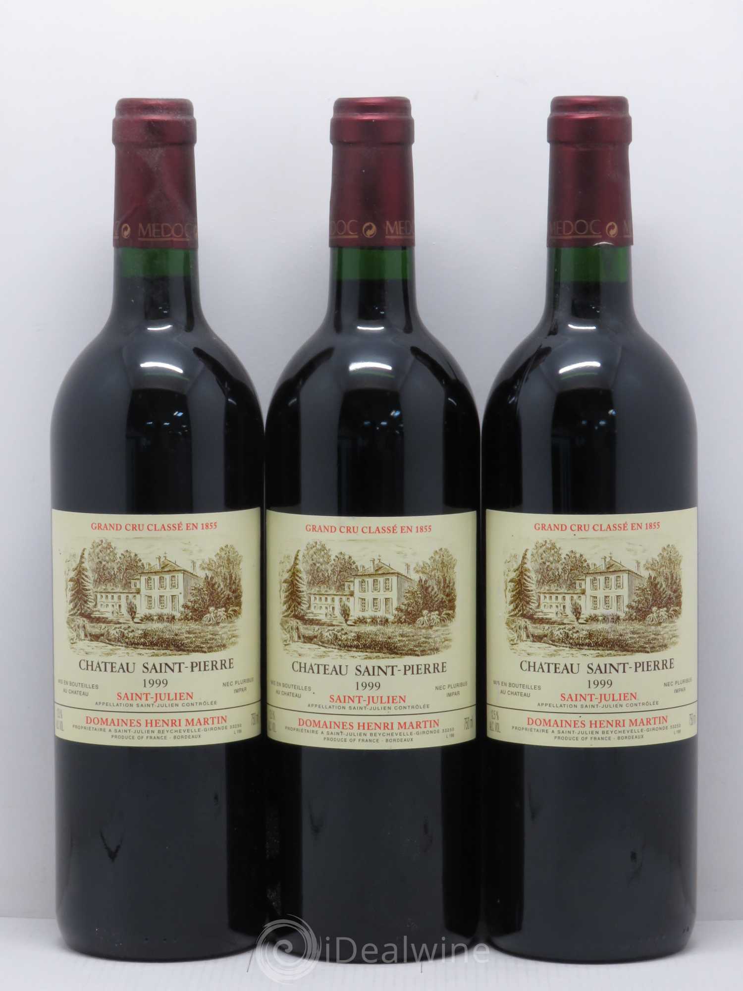 Château Saint-Pierre 4ème Grand Cru Classé 1999 - Lot de 3 bouteilles - 0