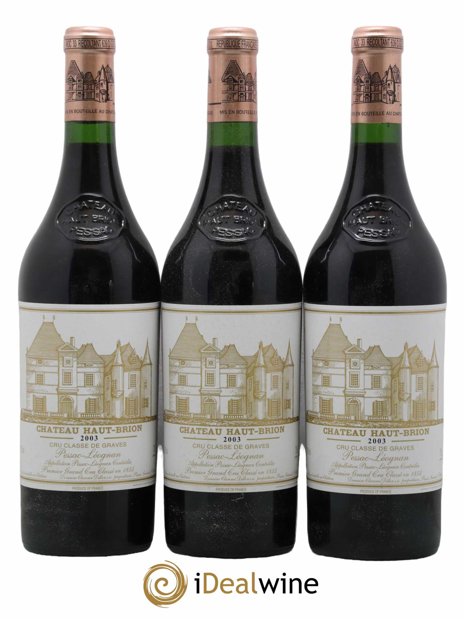 Château Haut Brion 1er Grand Cru Classé 2003 - Lot de 3 bouteilles - 0