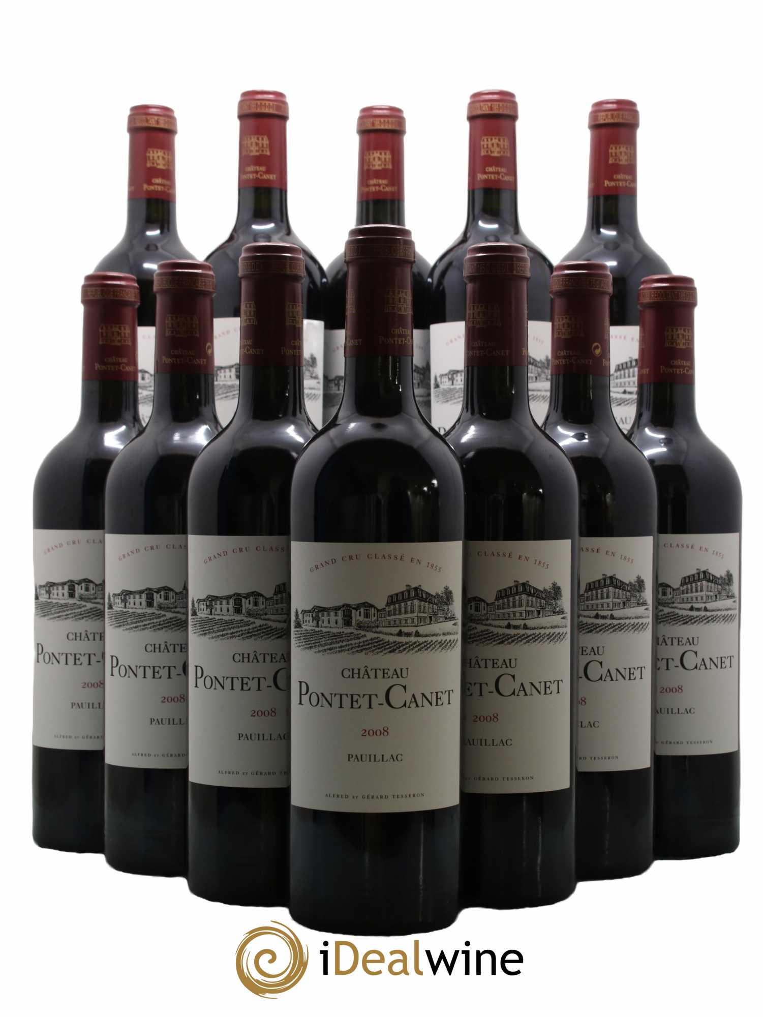 Château Pontet Canet 5ème Grand Cru Classé 2008 - Lot de 12 bouteilles - 0