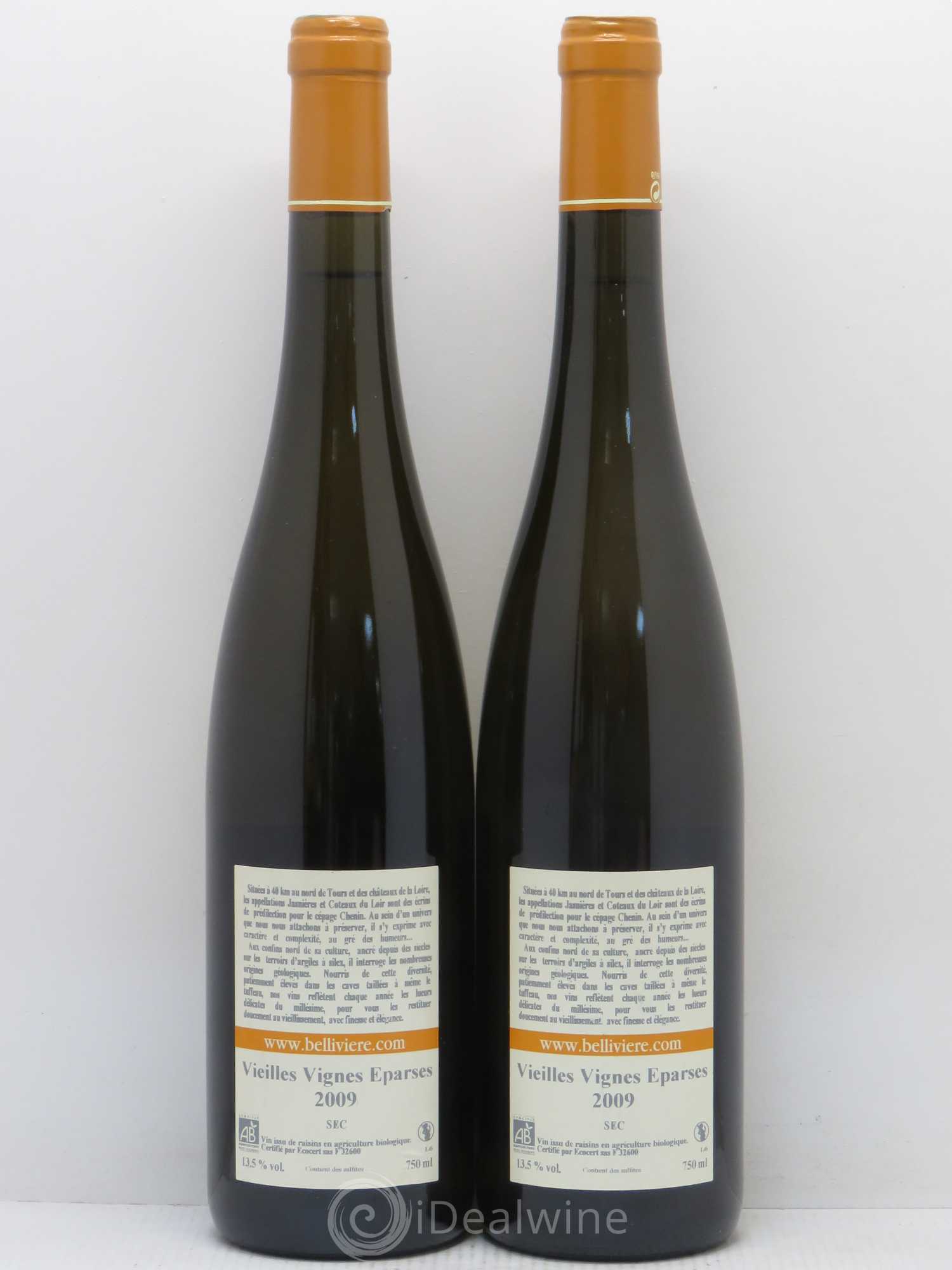 Coteaux du Loir Vieilles Vignes Eparses Domaine de Bellivière 2009 - Lot de 2 bouteilles - 1