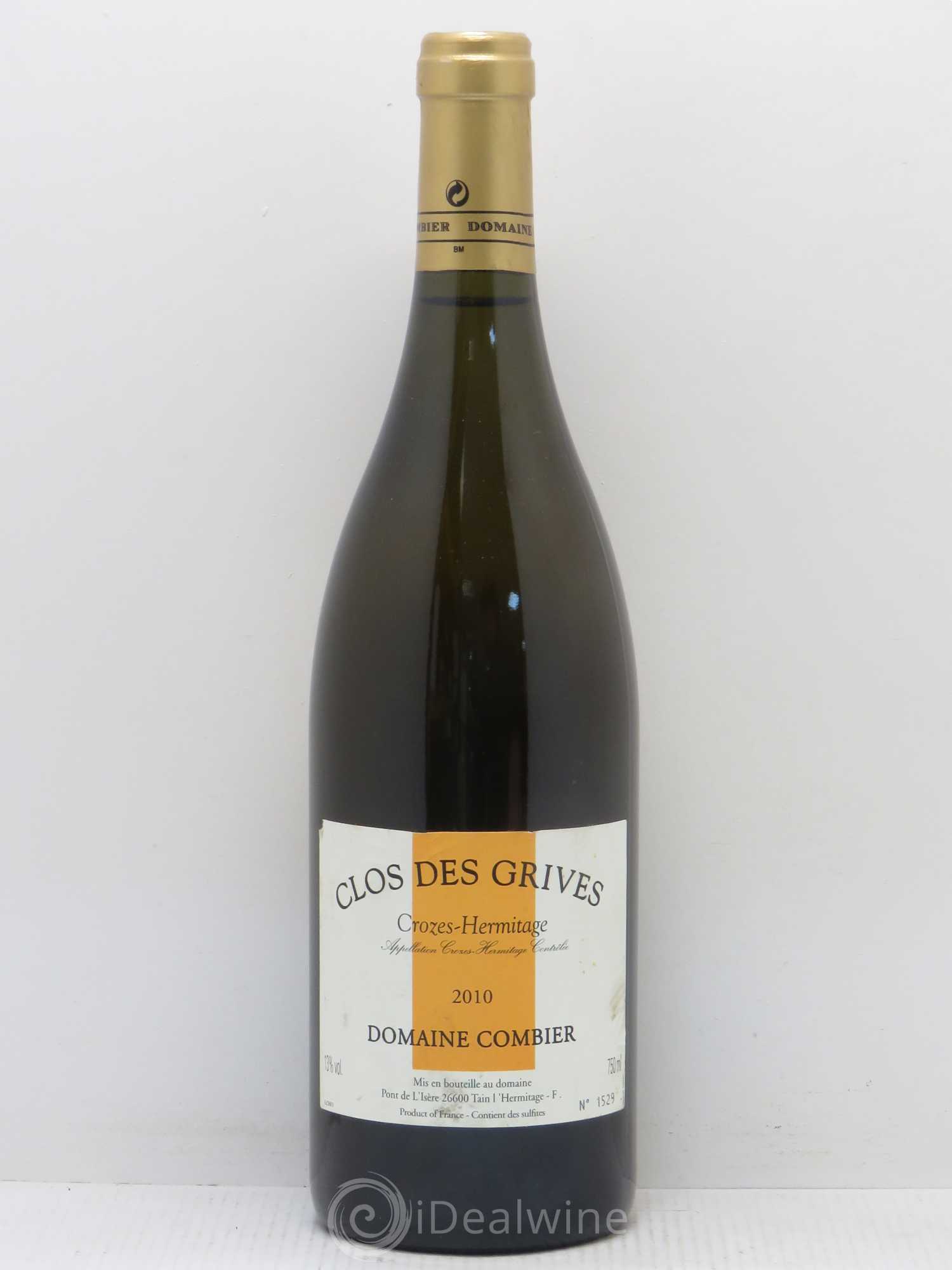 Crozes-Hermitage Clos des Grives Combier 2010 - Lot de 1 bouteille - 0