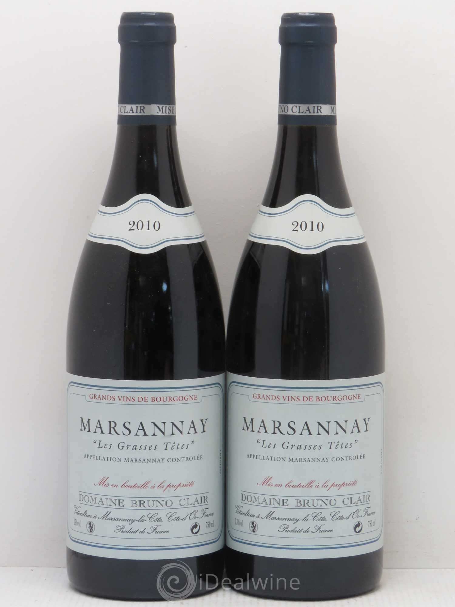 Marsannay Les Grasses Tetes Bruno Clair (Domaine) 2010 - Lot de 2 bouteilles - 0