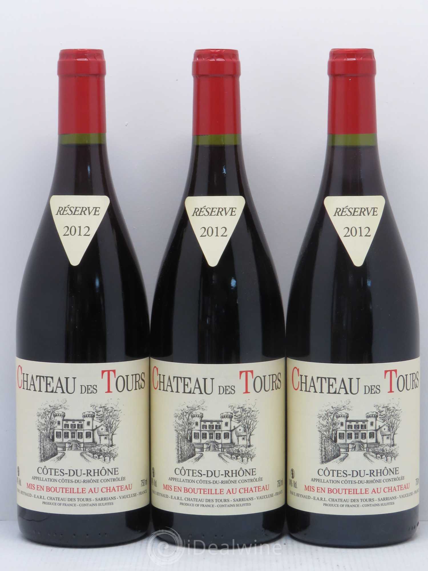 Côtes-du-Rhône Château des Tours Emmanuel Reynaud 2012 - Lot de 3 bouteilles - 0