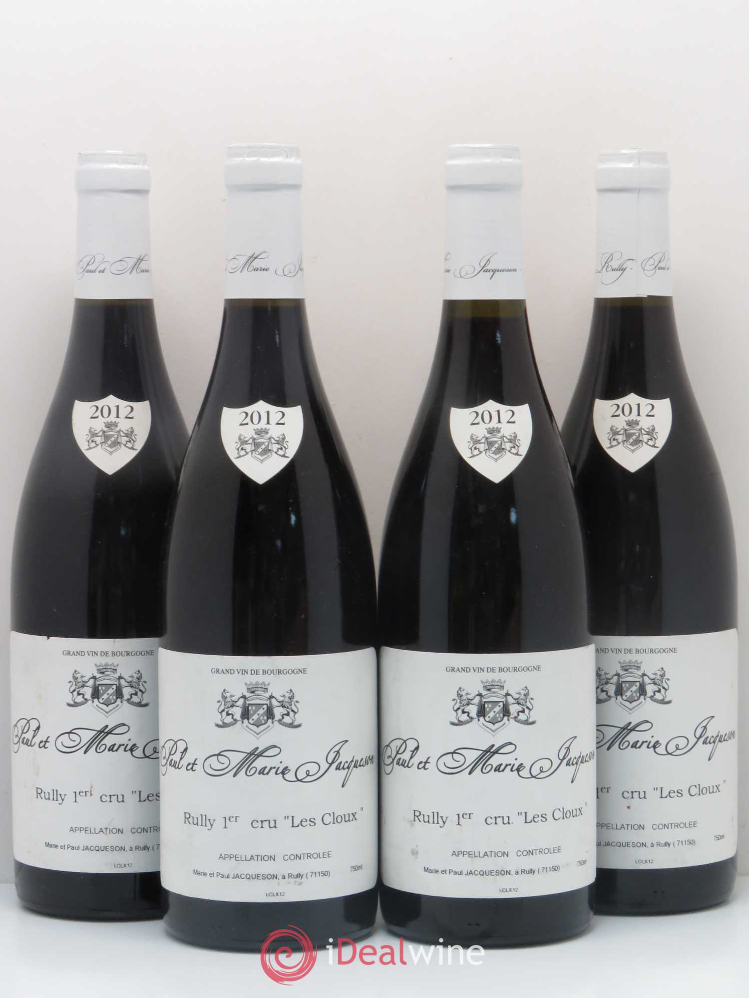 Rully 1er Cru Les Cloux Paul & Marie Jacqueson 2012 - Lot de 4 bouteilles - 0