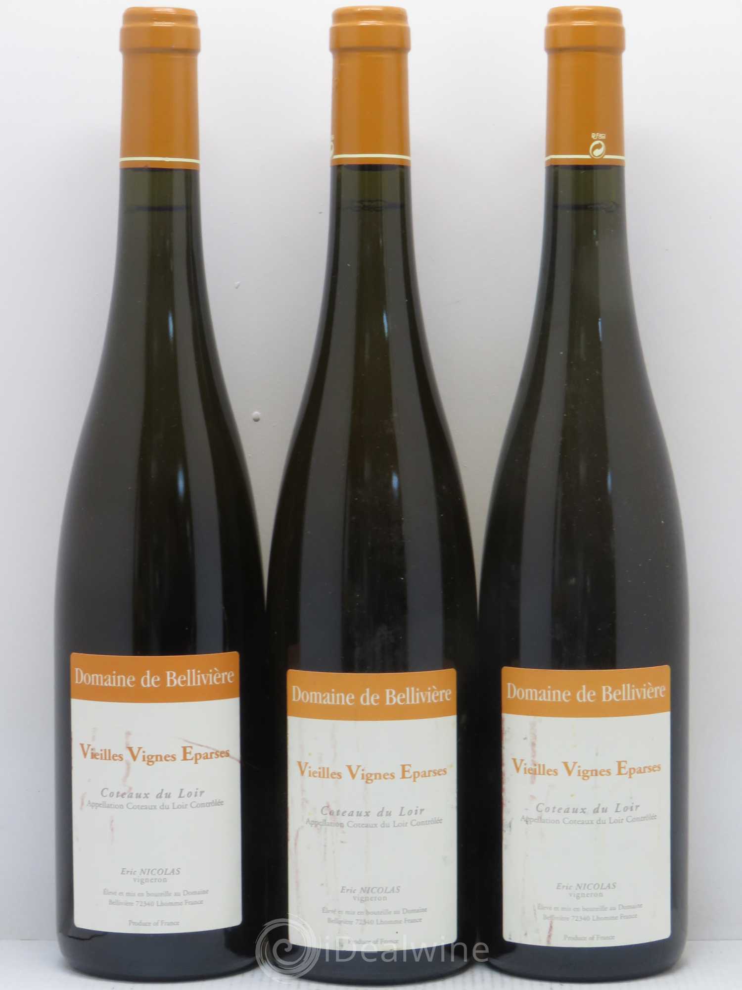 Coteaux du Loir Vieilles Vignes Eparses Domaine de Bellivière 2010 - Lot de 3 bouteilles - 0