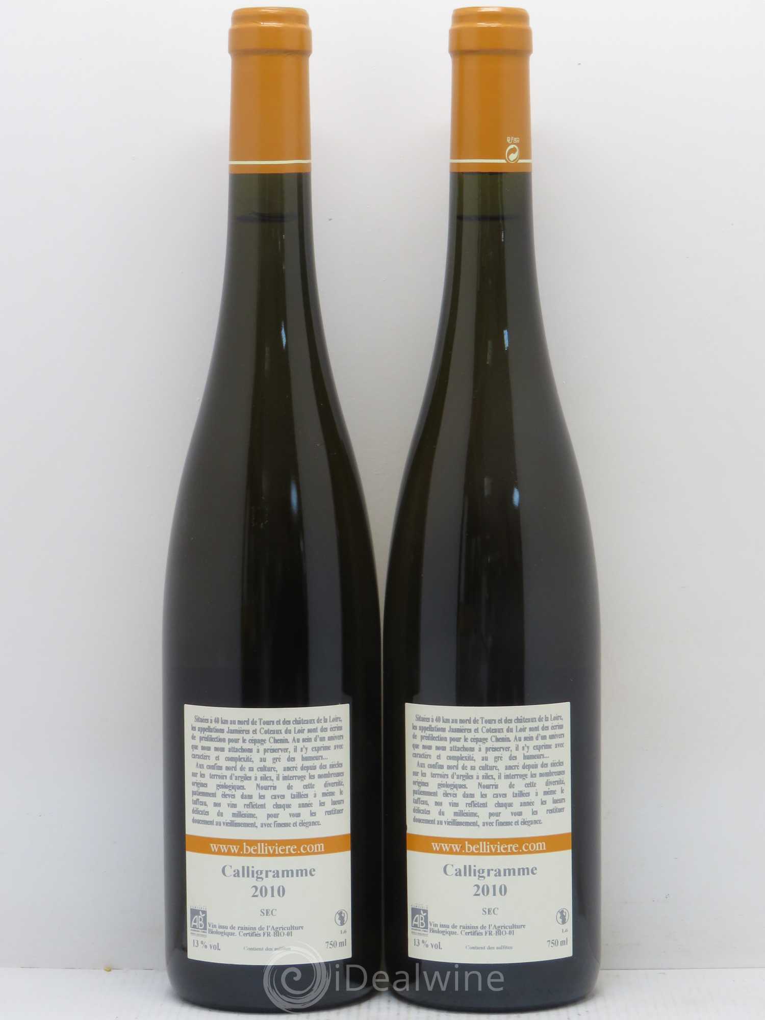 Jasnières Calligramme Domaine de Belliviere 2010 - Posten von 2 Flaschen - 1