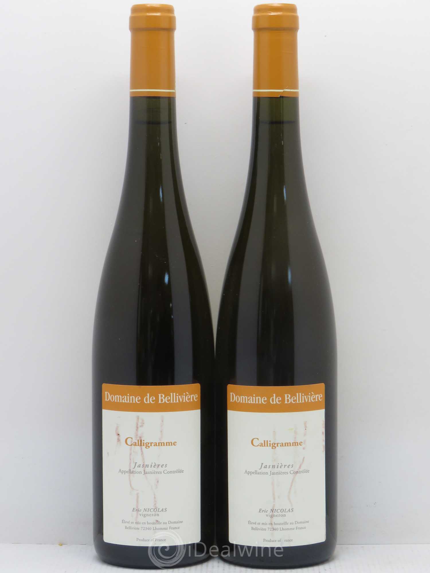Jasnières Calligramme Domaine de Belliviere 2010 - Posten von 2 Flaschen - 0