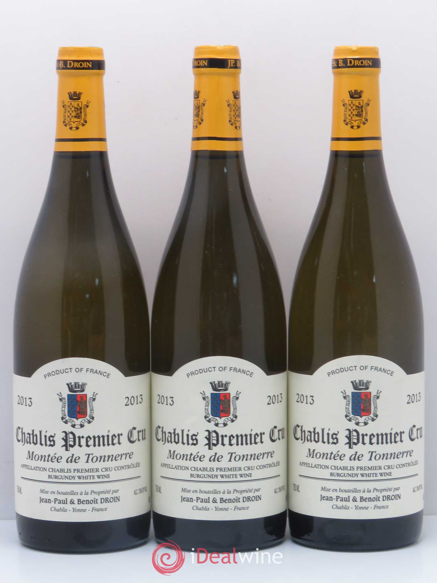 Chablis 1er Cru Montée de Tonnerre Jean-Paul & Benoît Droin (Domaine) 2013 - Posten von 3 Flaschen - 0