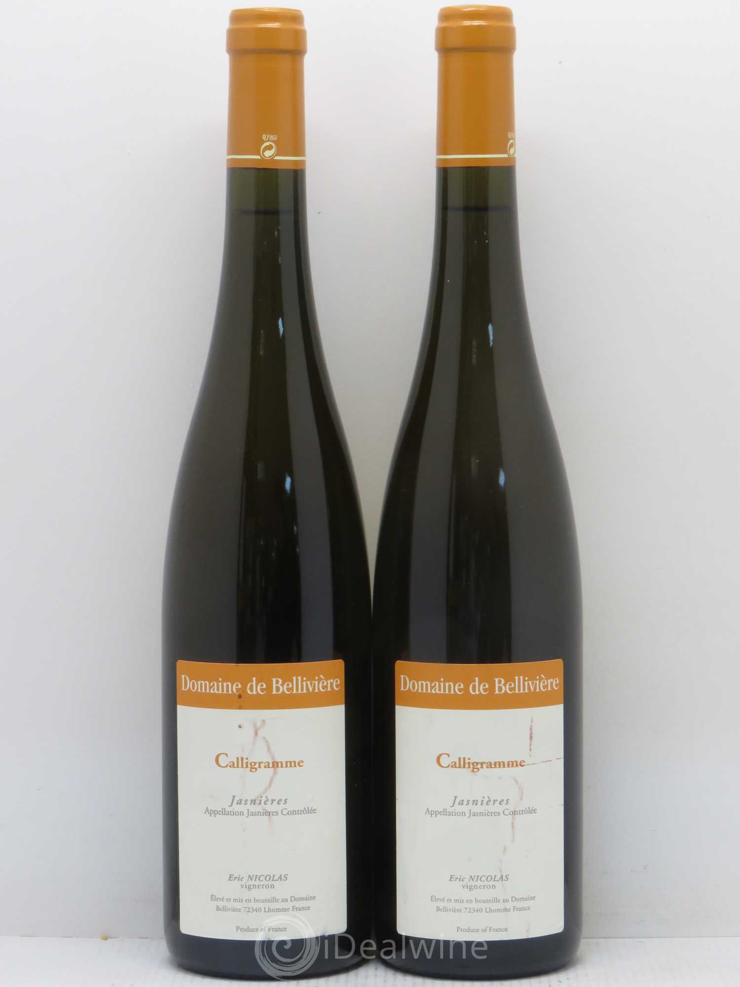 Jasnières Calligramme Domaine de Belliviere 2010 - Posten von 2 Flaschen - 0