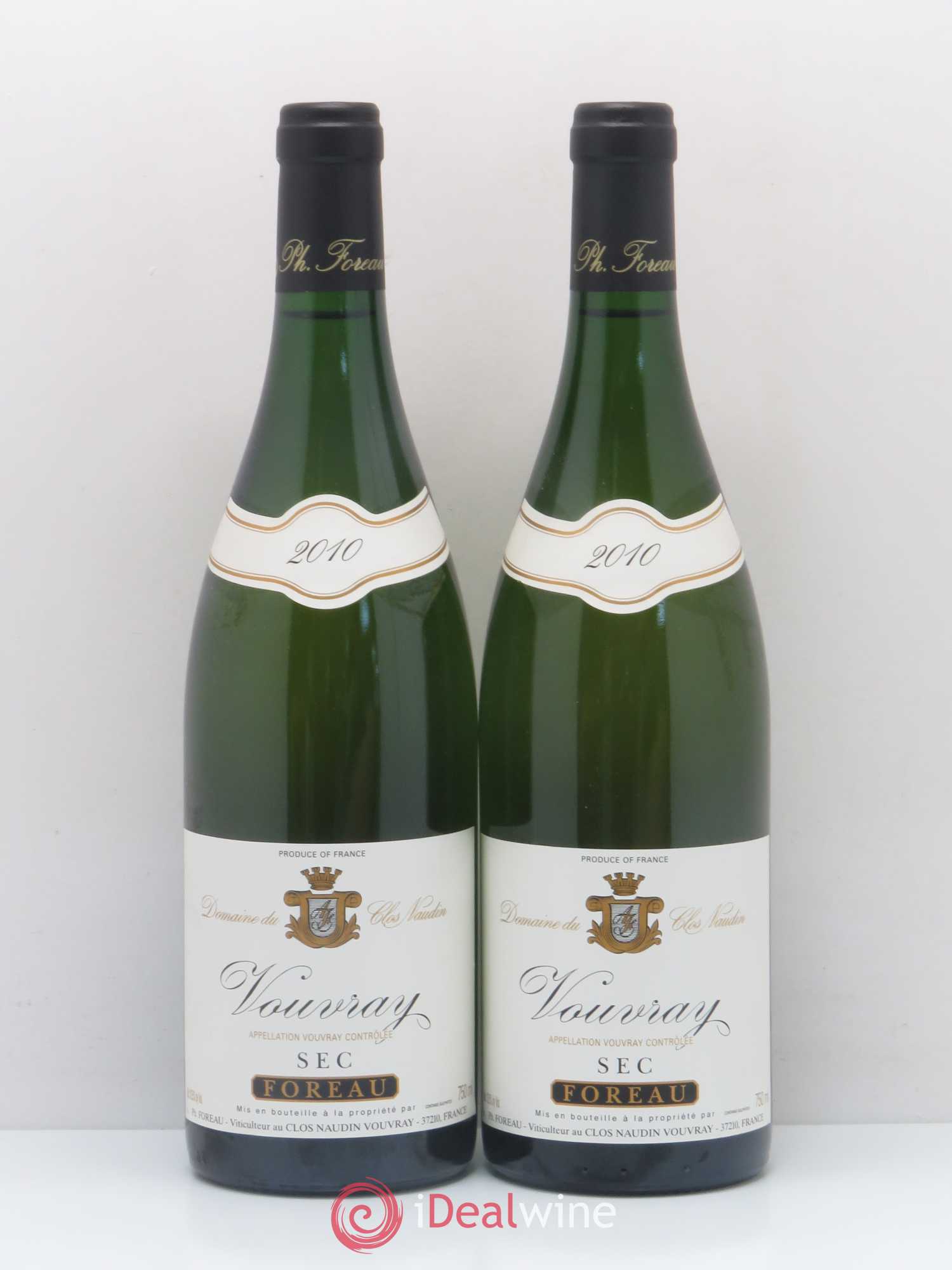 Vouvray Sec Clos Naudin - Philippe Foreau 2010 - Lot de 2 bouteilles - 0