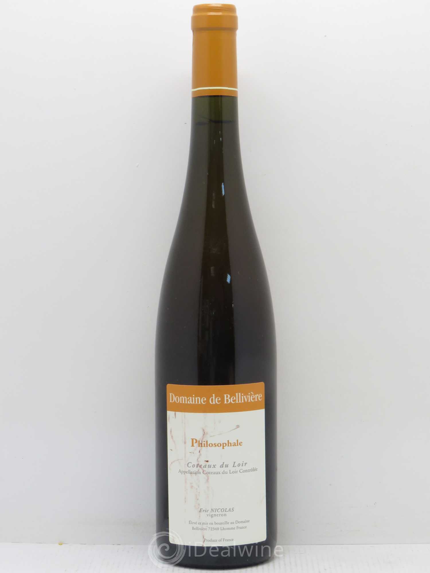 Coteaux du Loir Moelleux Philosophale Domaine de Belliviere 2010 - Posten von 1 Flasche - 0