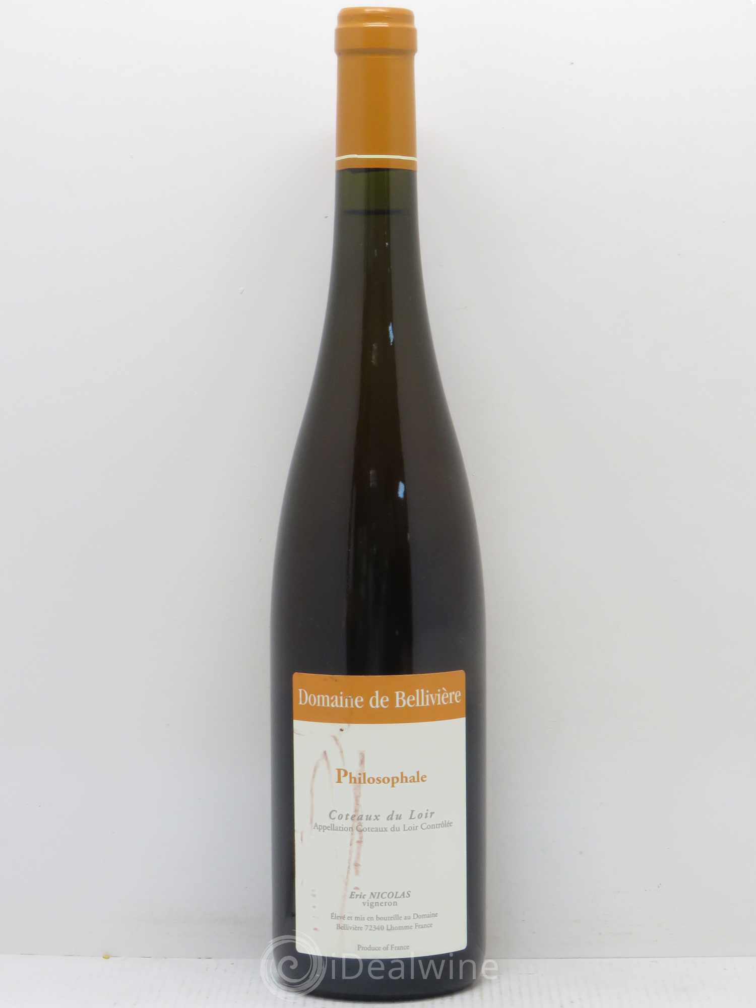 Coteaux du Loir Moelleux Philosophale Domaine de Belliviere 2010 - Lot de 1 bouteille - 0