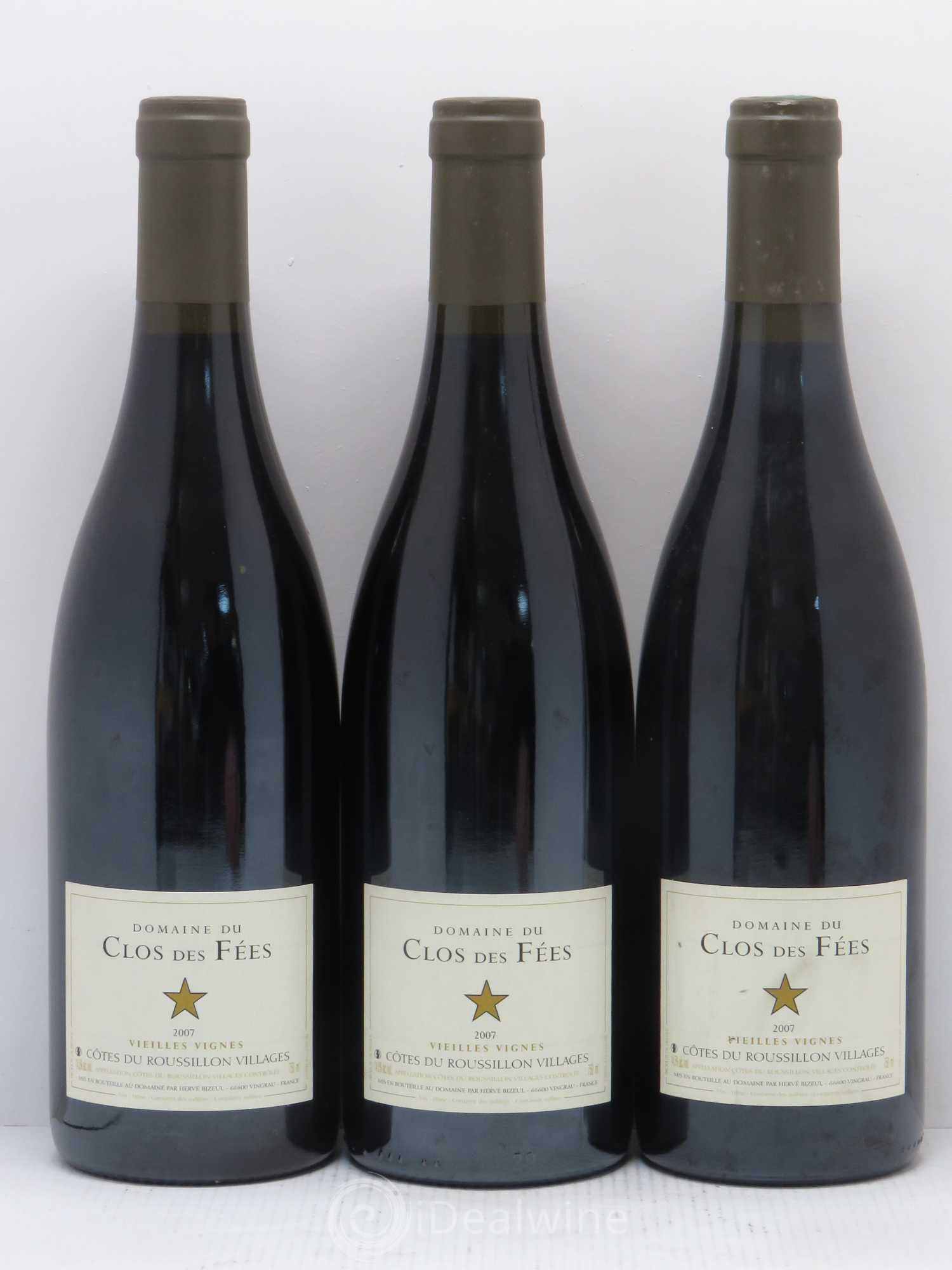 Côtes du Roussillon Villages Clos des Fées Vieilles vignes Hervé Bizeul 2007 - Lot de 3 bouteilles - 0