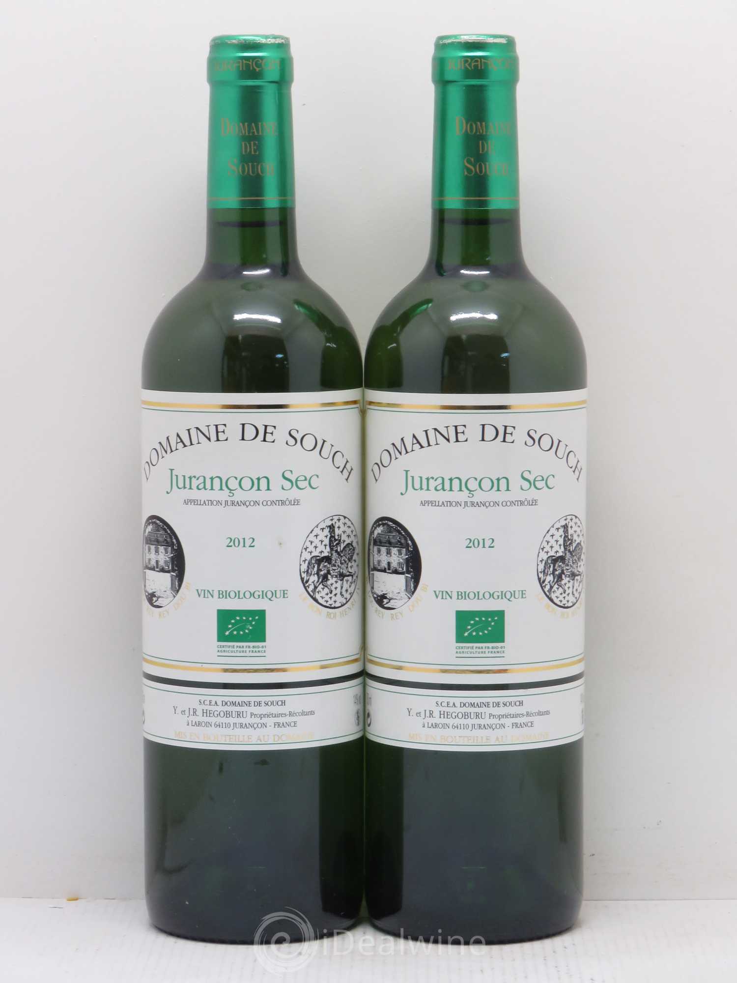 Jurançon sec Souch (Domaine de) Sec 2012 - Lot de 2 bouteilles - 0