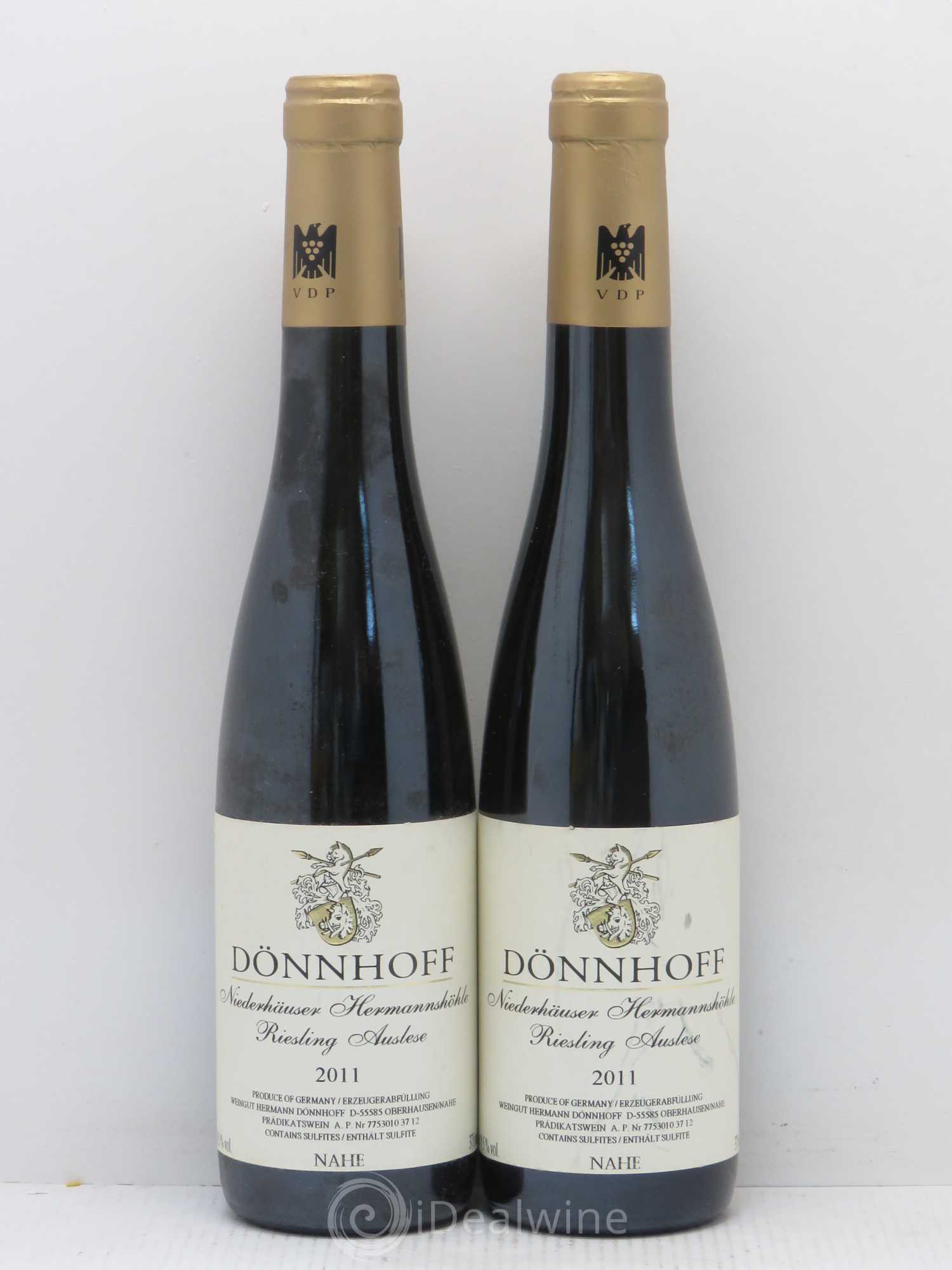 Riesling Weingut Dönnhoff Niederhäuser Hermannshohle Auslese Goldkapsel 2011 - Lotto di 2 mezze bottiglie - 0