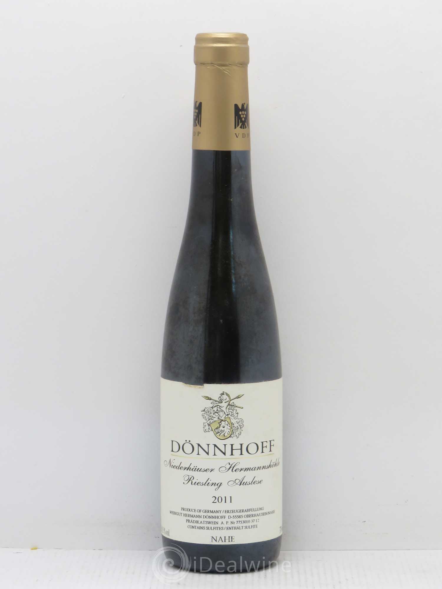 Riesling Weingut Dönnhoff Niederhäuser Hermannshohle Auslese Goldkapsel 2011 - Posten von 1 Demi-Flasche - 0