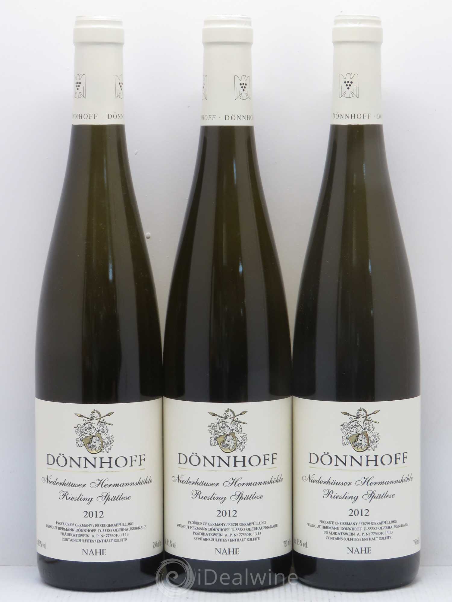 Riesling Weingut Dönnhoff Nahe Niederhauser Hermannshohle Spatlese 2012 - Posten von 3 Flaschen - 0