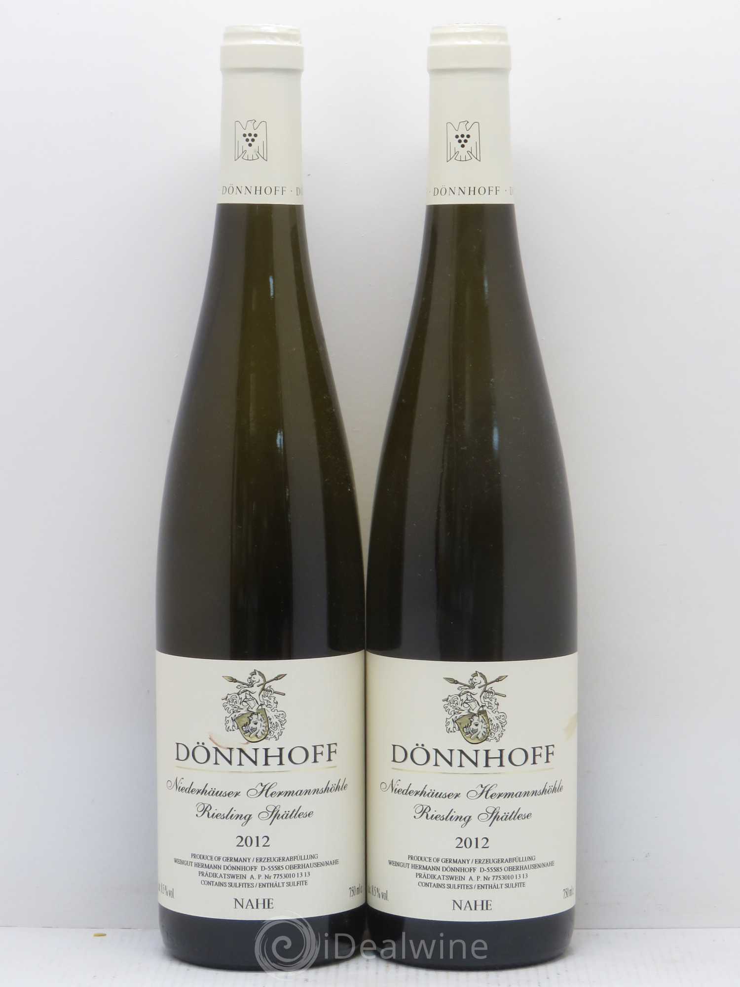 Riesling Weingut Dönnhoff Nahe Niederhauser Hermannshohle Spatlese 2012 - Posten von 2 Flaschen - 0
