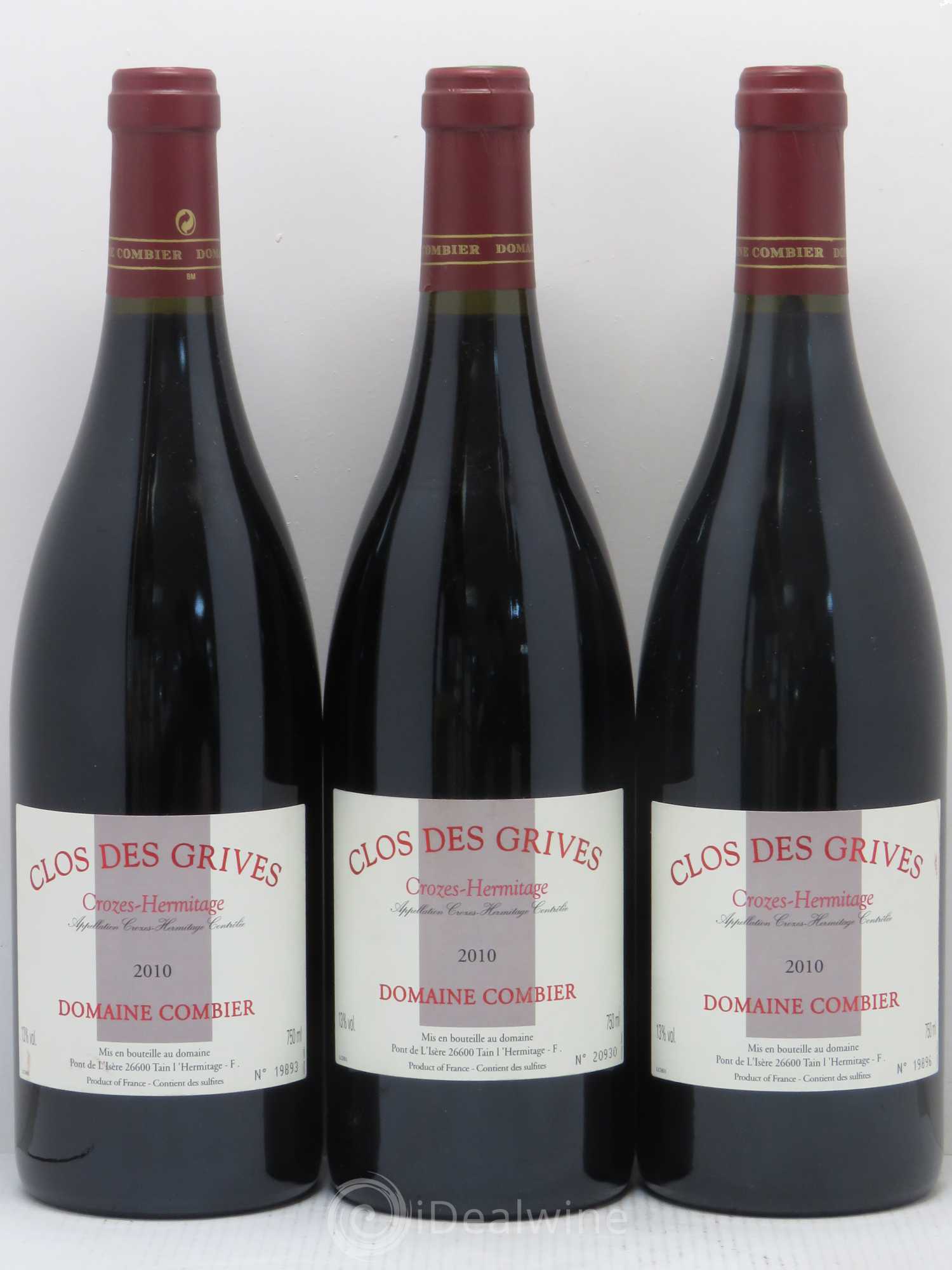 Crozes-Hermitage Clos des Grives Combier 2010 - Lot de 3 bouteilles - 0