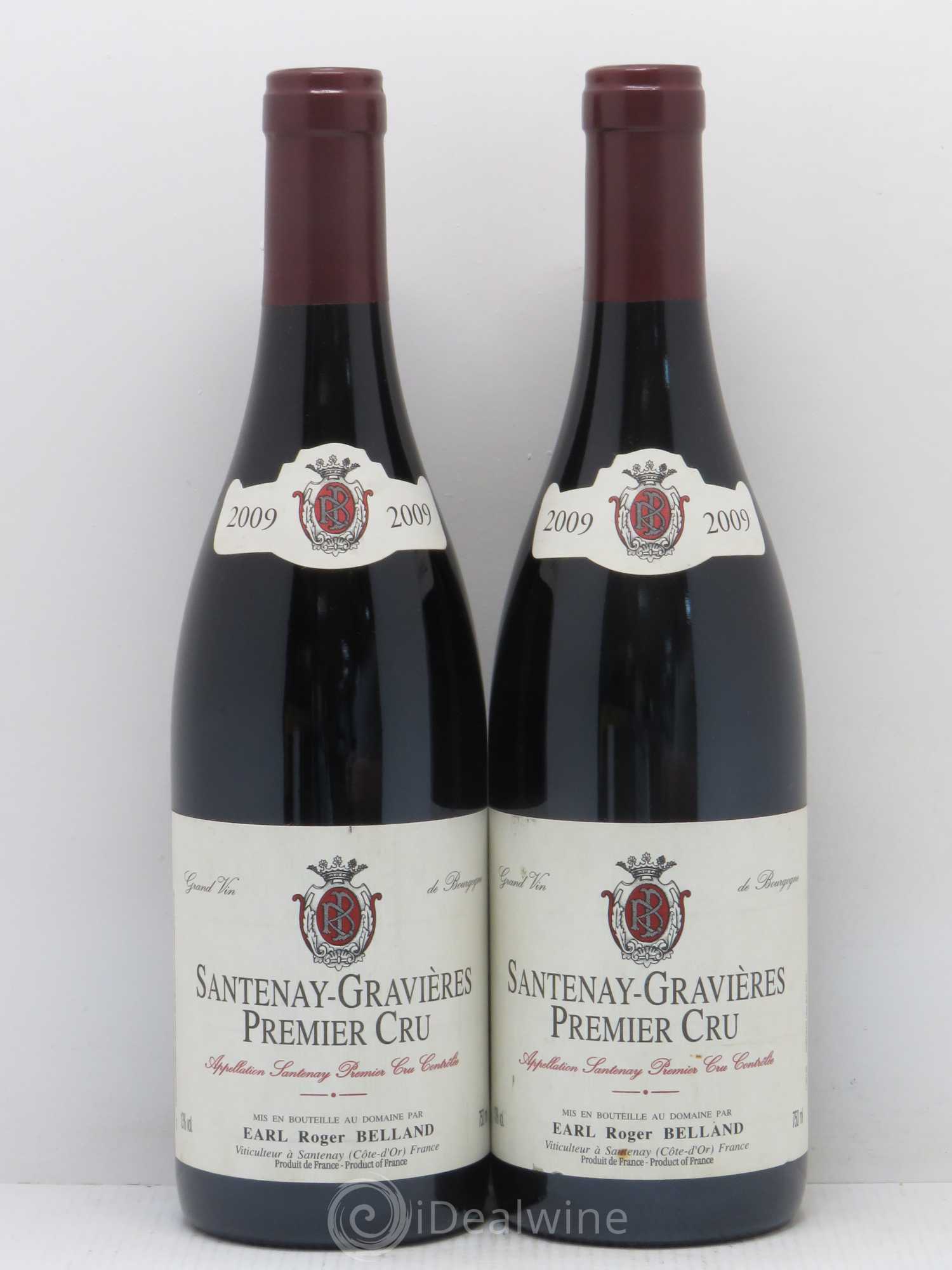 Santenay 1er Cru Gravieres Roger Belland 2009 - Lot de 2 bouteilles - 0