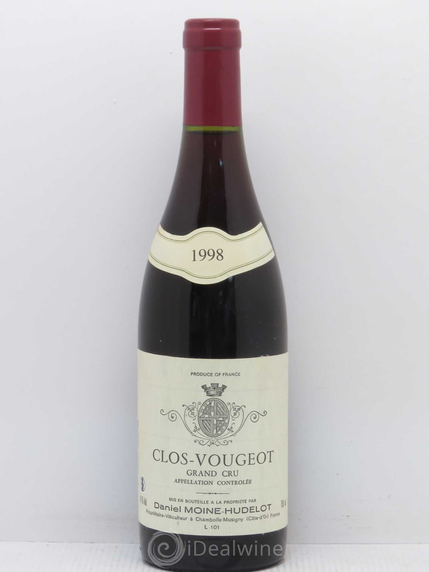 Clos de Vougeot Grand Cru Daniel Moine-Hudelot 1998 - Lot de 1 bouteille - 0