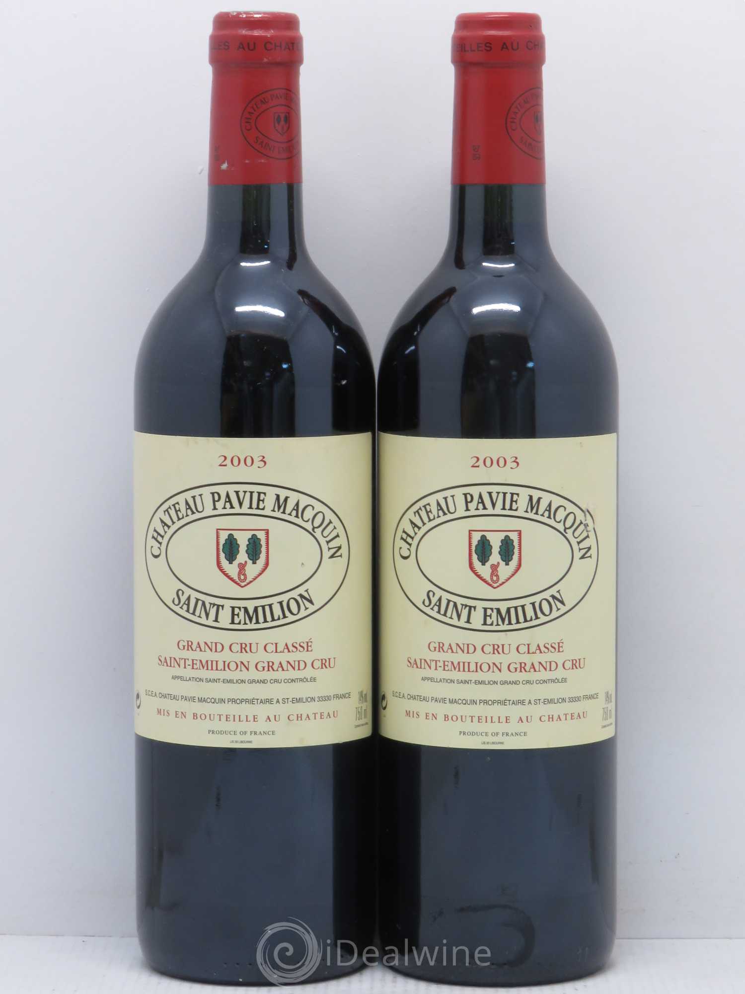 Château Pavie Macquin 1er Grand Cru Classé B 2003 - Lot de 2 bouteilles - 0