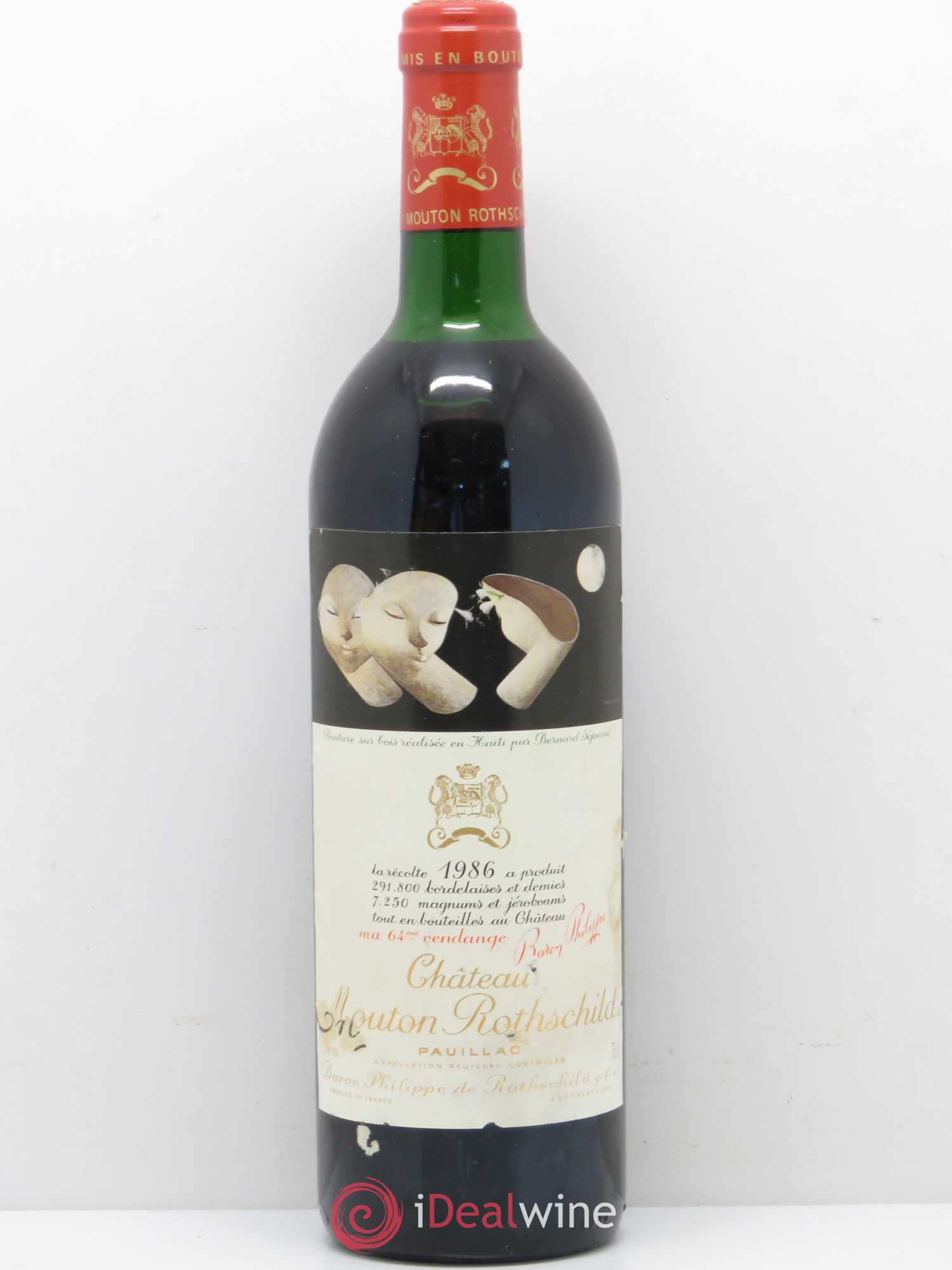Château Mouton Rothschild 1er Grand Cru Classé 1986 - Lot de 1 bouteille - 0