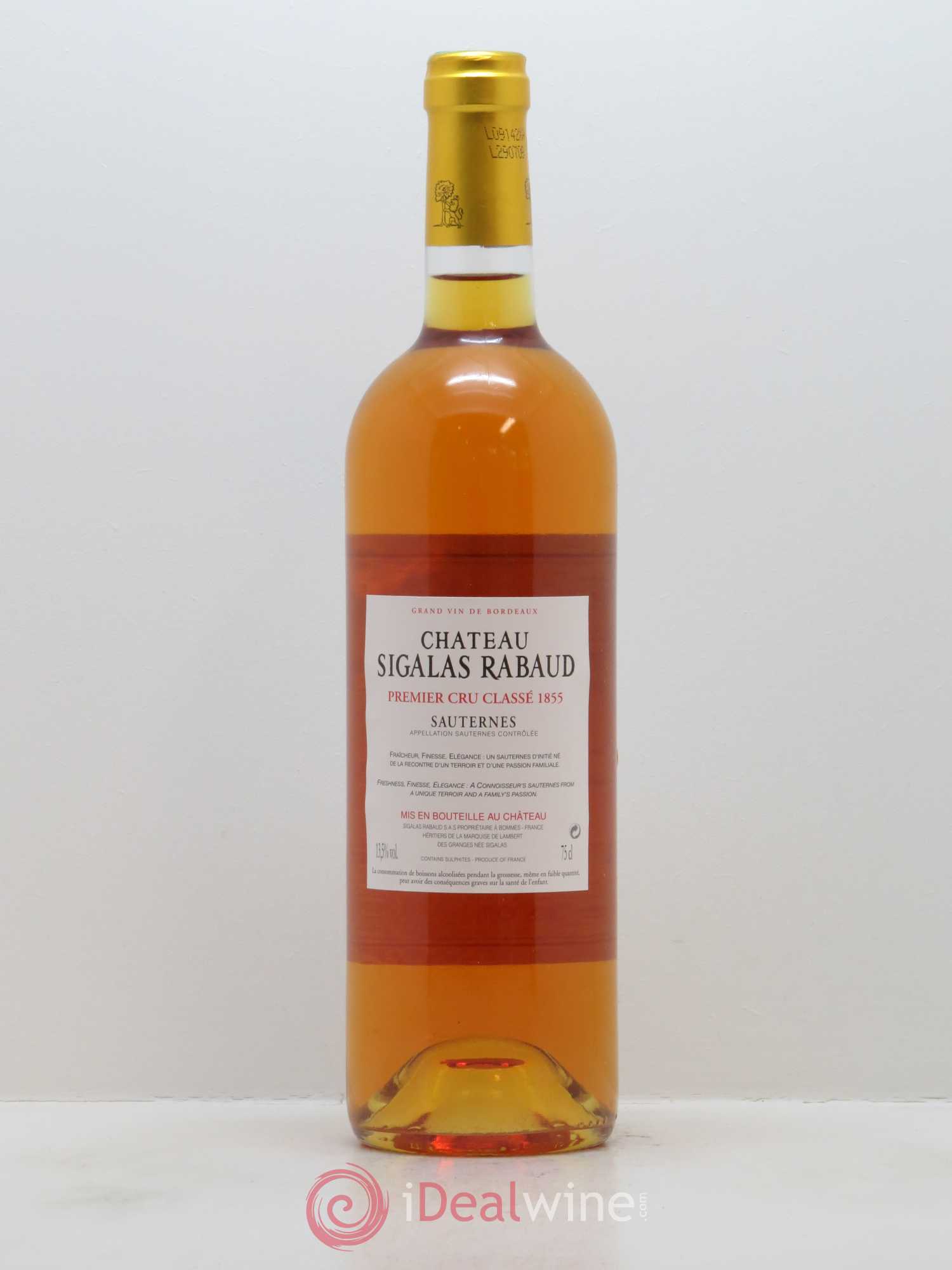 Château Sigalas Rabaud 1er Grand Cru Classé 2007 - Posten von 1 Flasche - 1