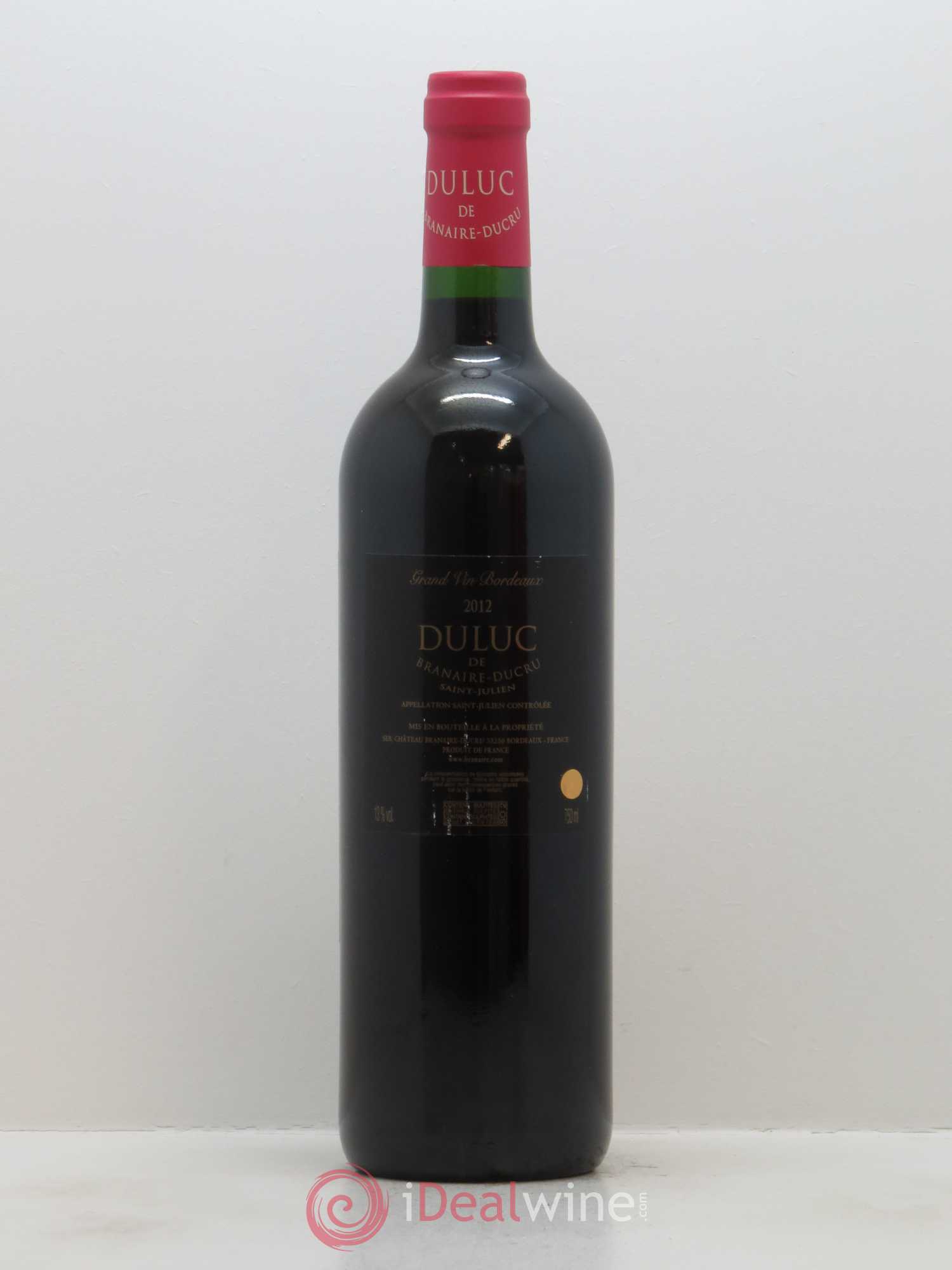 Duluc de Branaire Second Vin 2012 - Lot de 1 bouteille - 1