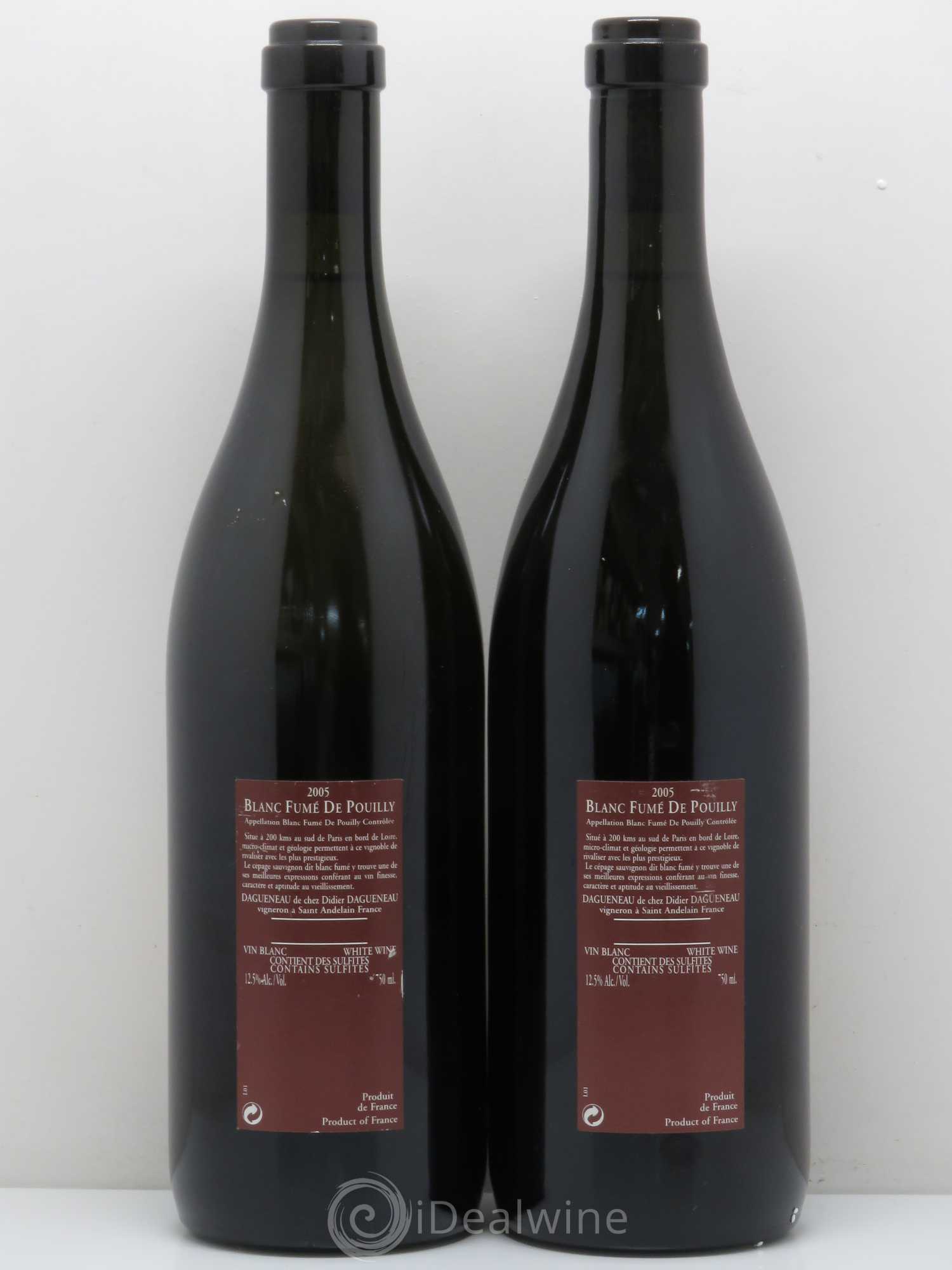 Vin de France (anciennement Pouilly-Fumé) Pur Sang Dagueneau (Domaine Didier - Louis-Benjamin) 2005 - Lot de 2 bouteilles - 1