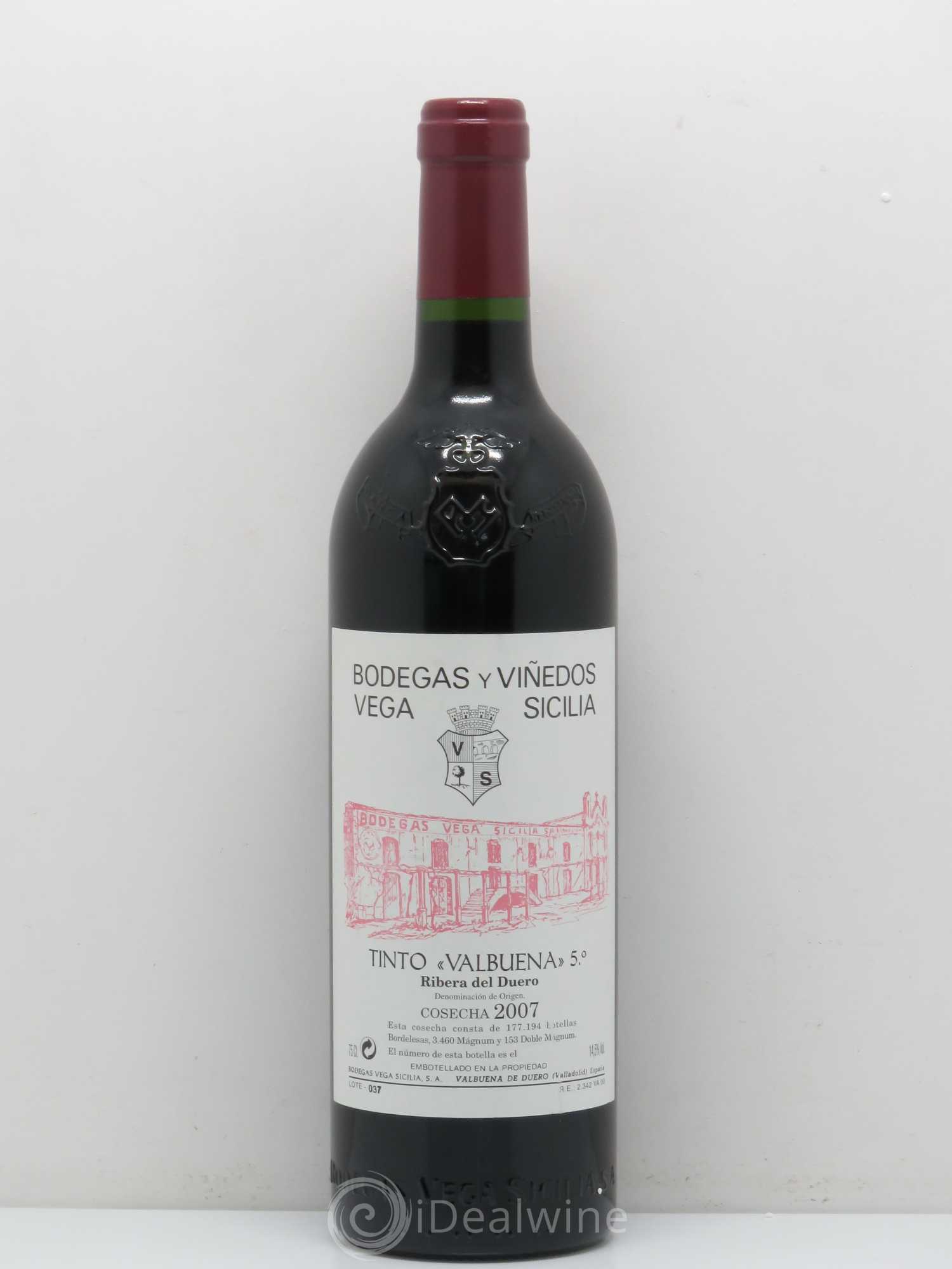 Ribera Del Duero DO Vega Sicilia Valbuena 5 ano Famille Alvarez 2007 - Lot de 1 bouteille - 0