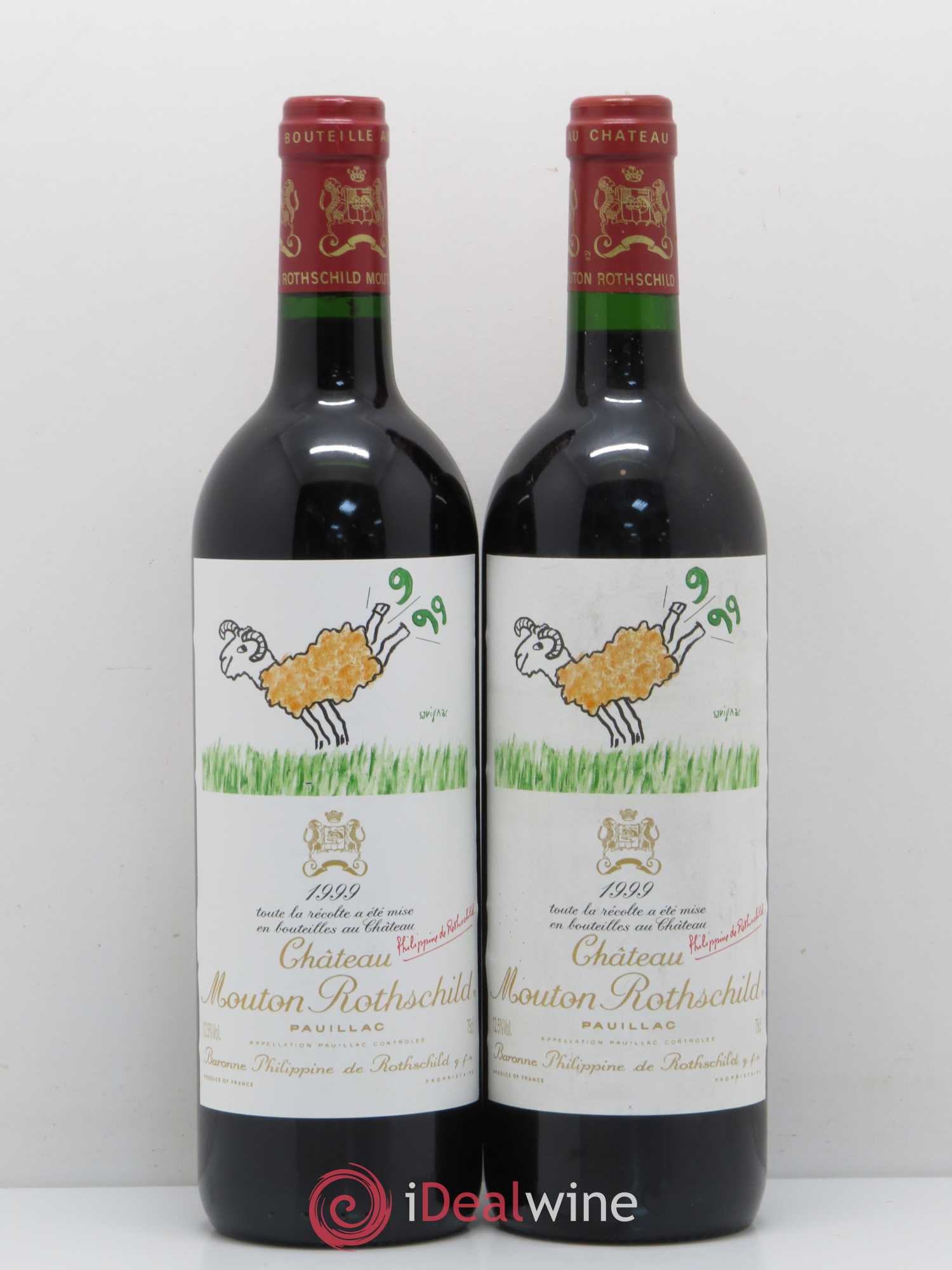 Château Mouton Rothschild 1er Grand Cru Classé 1999 - Lot de 2 bouteilles - 0