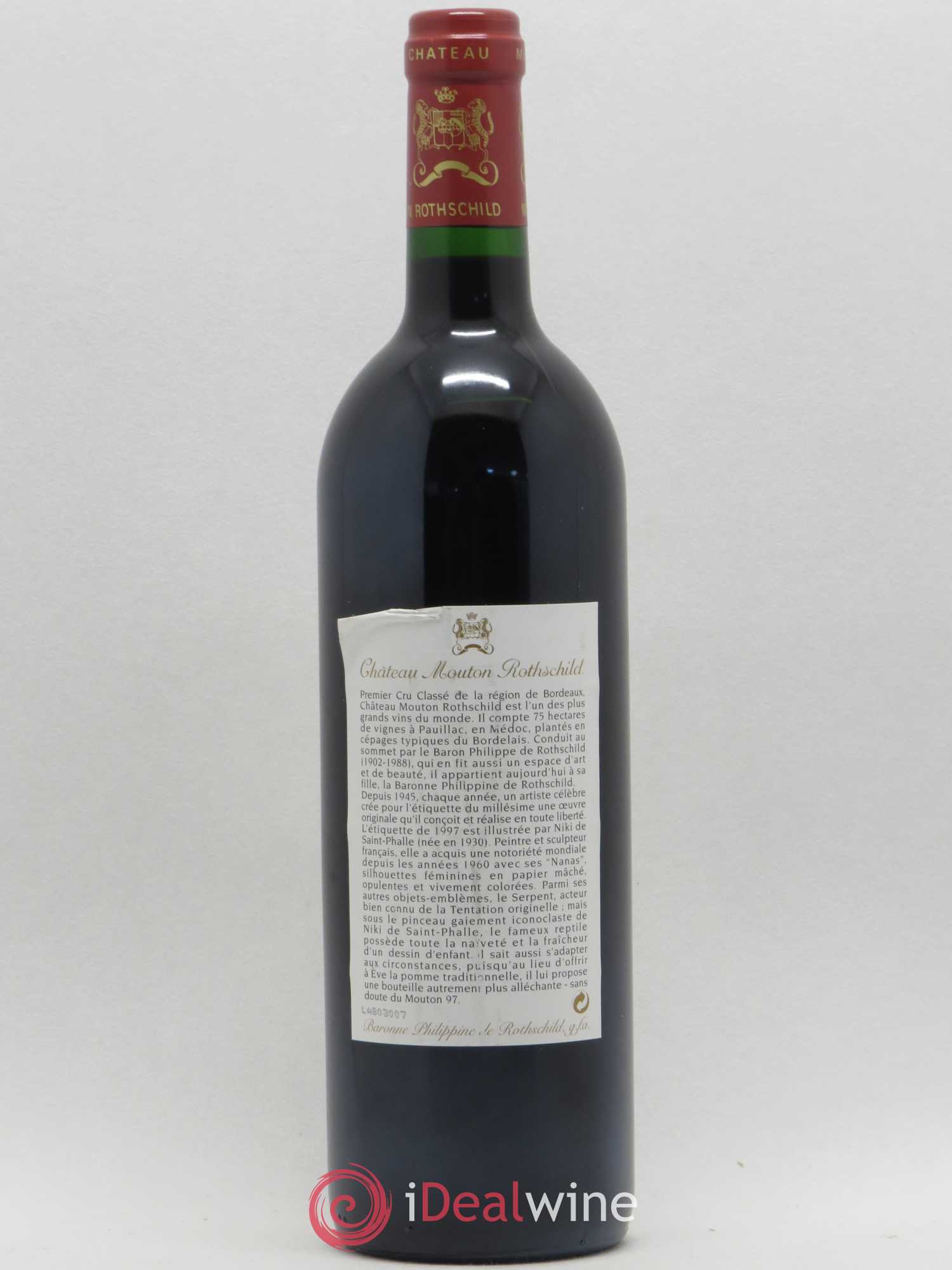 Château Mouton Rothschild 1er Grand Cru Classé 1997 - Lot de 1 bouteille - 1