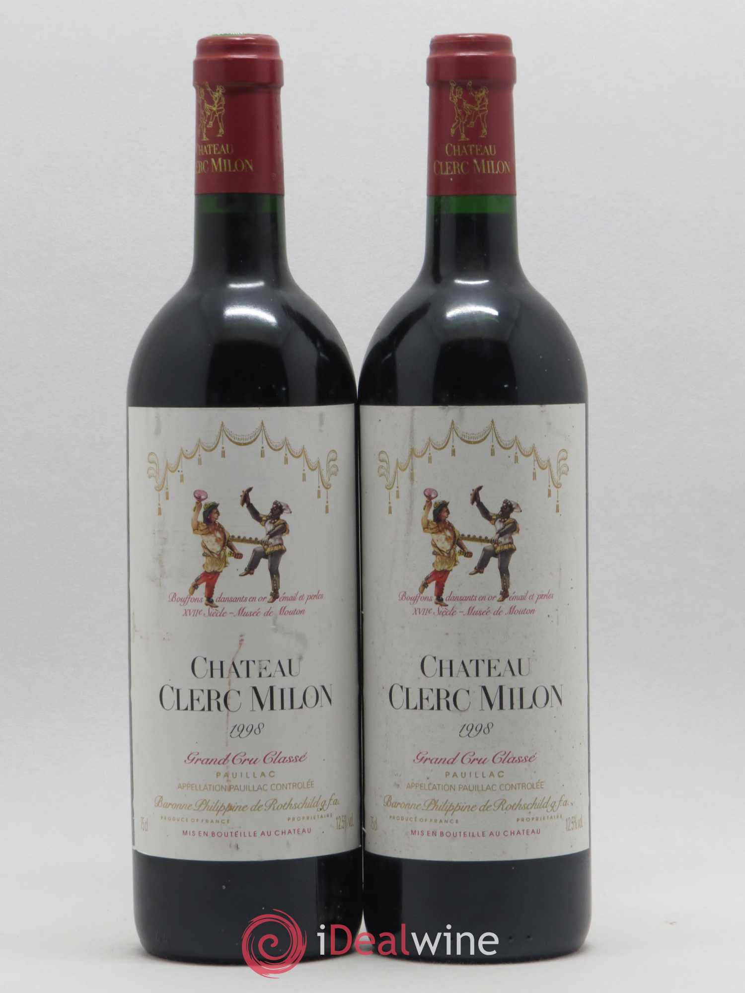 Château Clerc Milon 5ème Grand Cru Classé 1998 - Lot de 2 bouteilles - 0