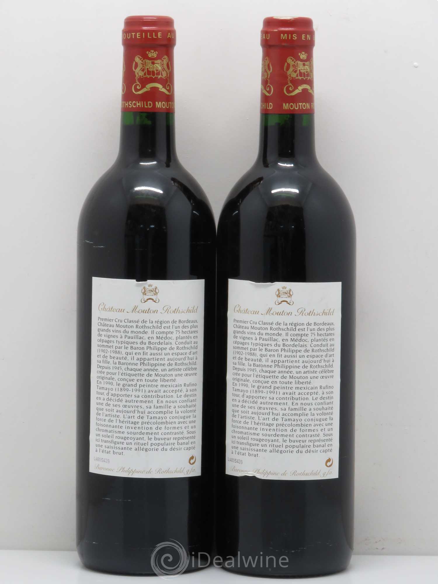 Château Mouton Rothschild 1er Grand Cru Classé 1998 - Lot de 2 bouteilles - 1
