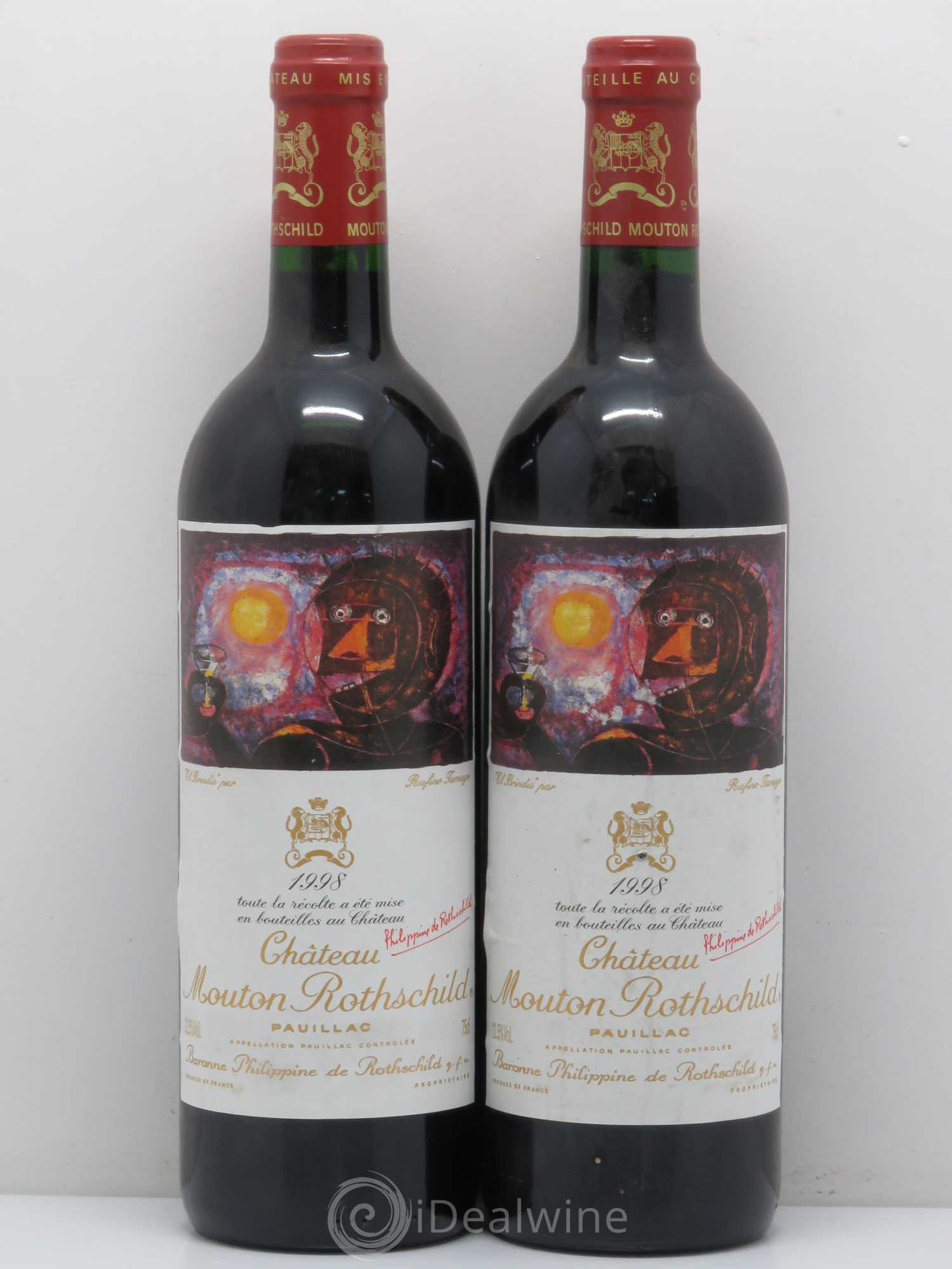 Château Mouton Rothschild 1er Grand Cru Classé 1998 - Lot de 2 bouteilles - 0